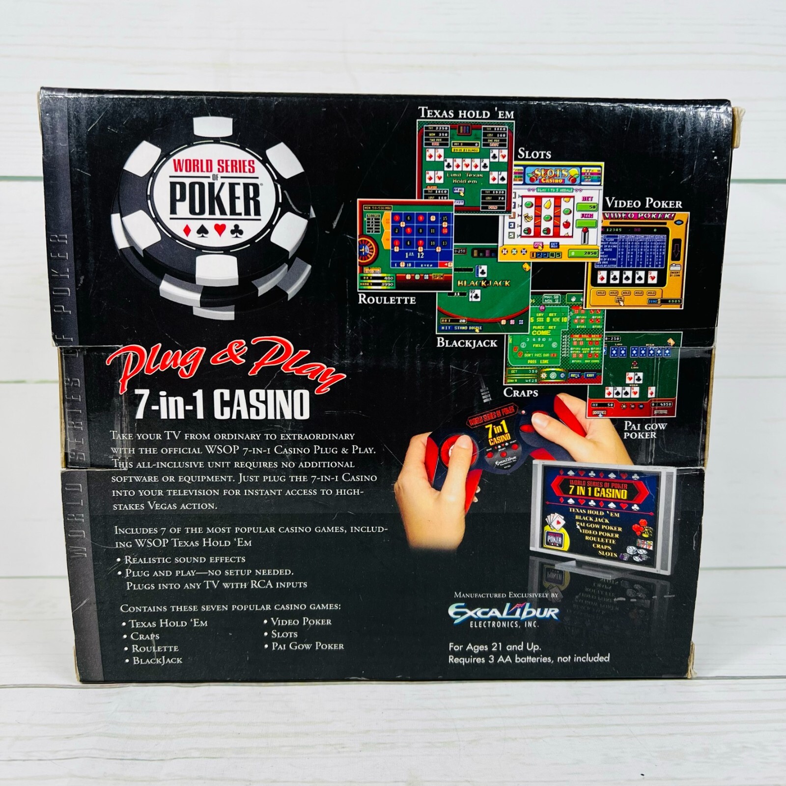 World Series of Poker Plug and Play 7-in-1 Casino by Excalibur NEW