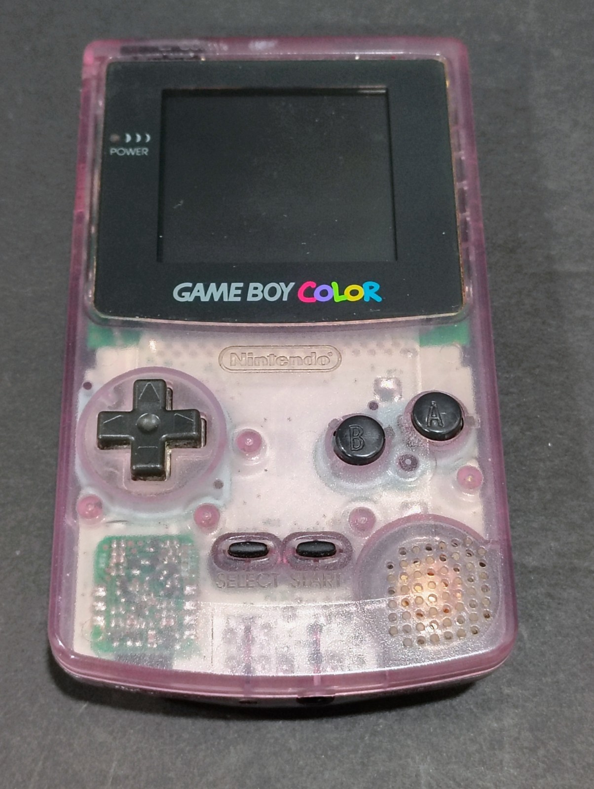 (B) Nintendo Game Boy Color Clear Purple Atomic System Only Tested And Working