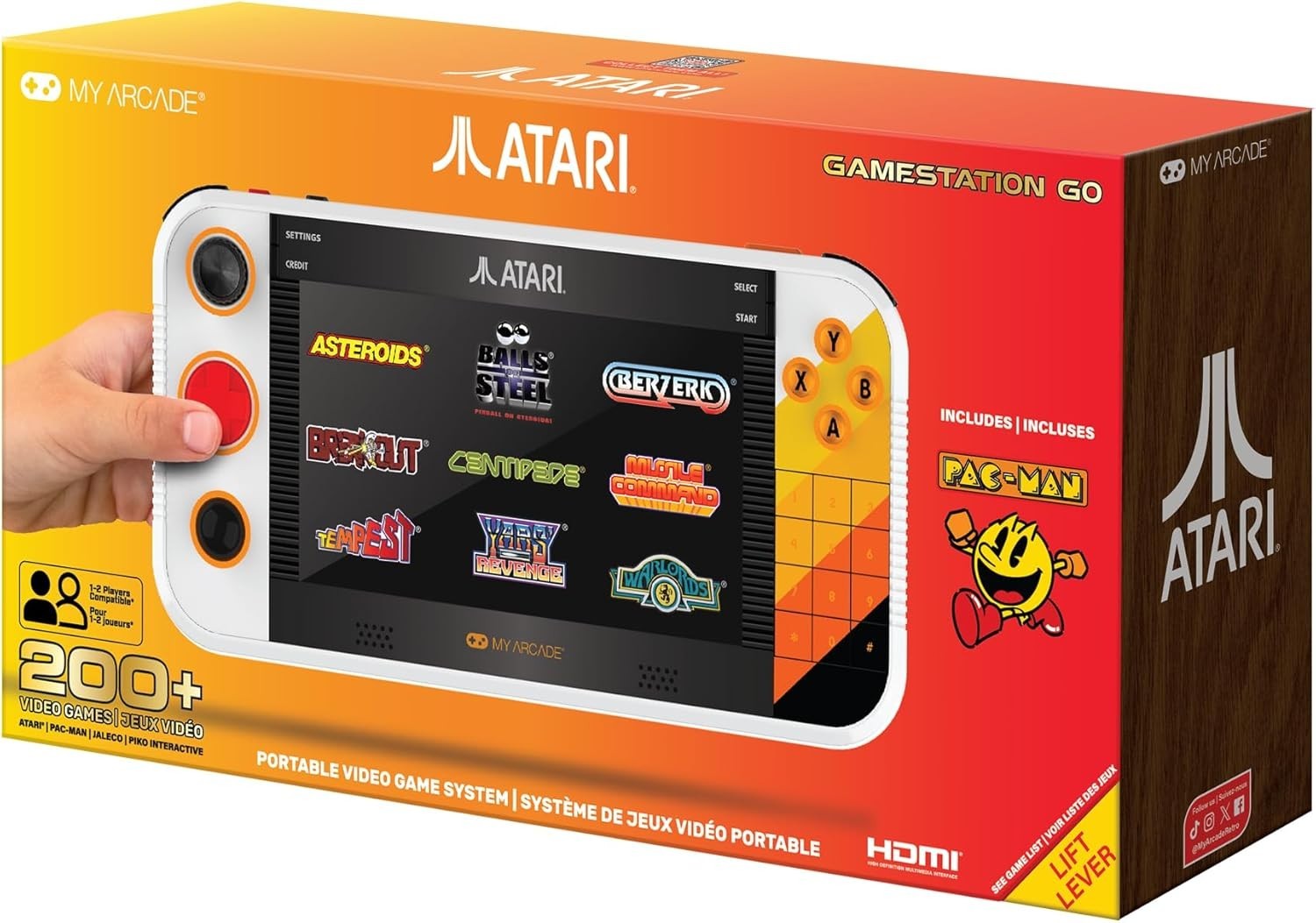 Atari Gamestation Go: Rechargeable Battery, Over 200+ Preloaded Retro Video Game