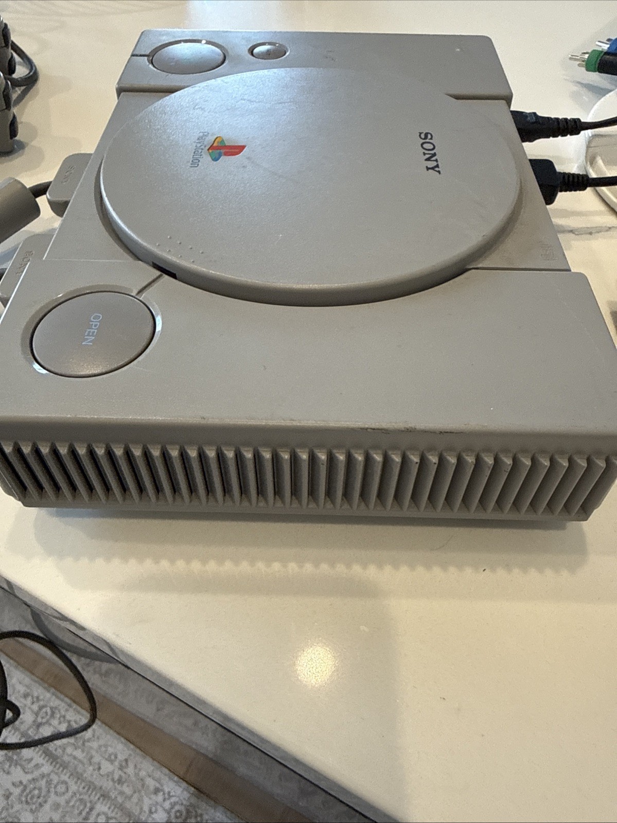 PlayStation 1 SCPH-7501 Console & Controllers. Works. Has Some Cosmetic Defects.