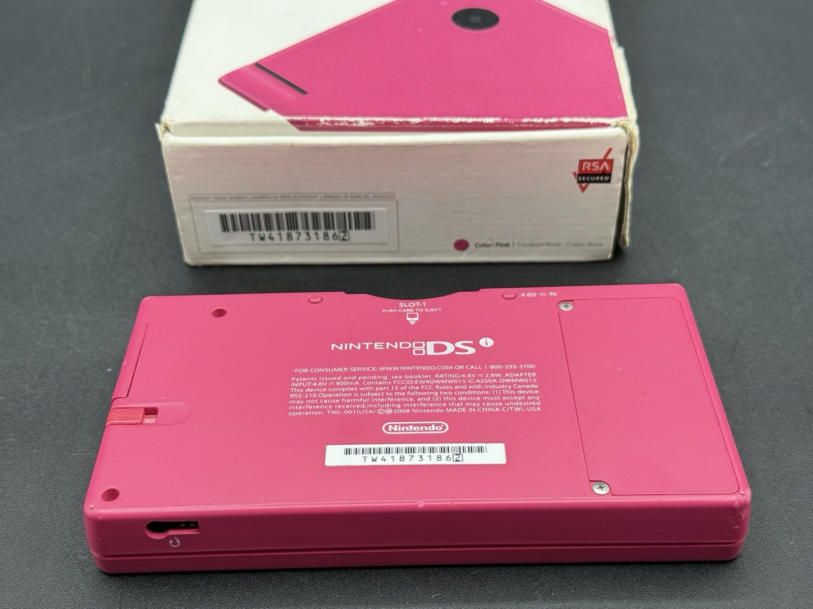 Nintendo DSi Launch Edition 256MB Pink Handheld System Game Console TWLSPA Mintt