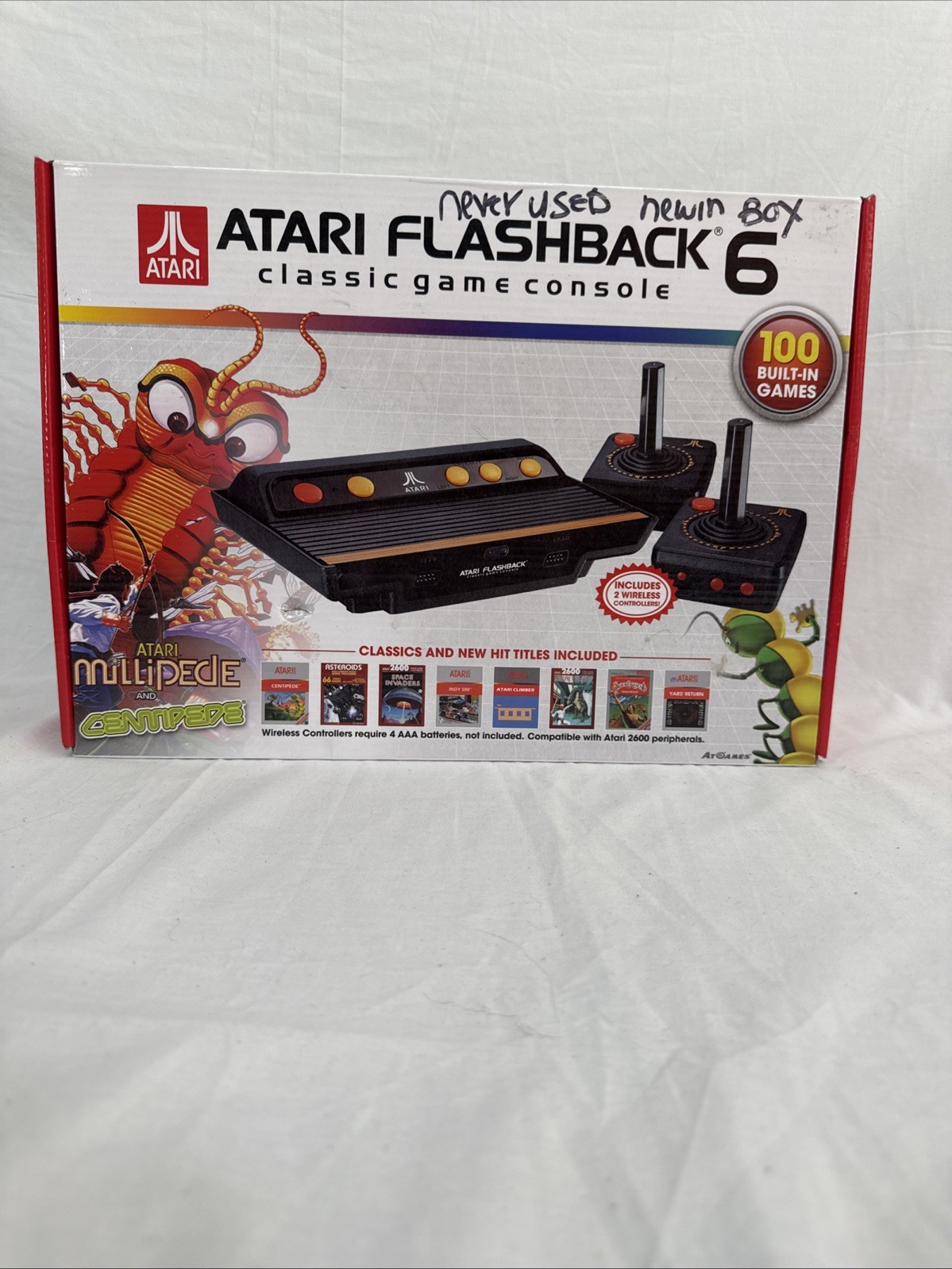 Atari Flashback 6 Classic Game Console 100 Built-In Games with Wireless Controls
