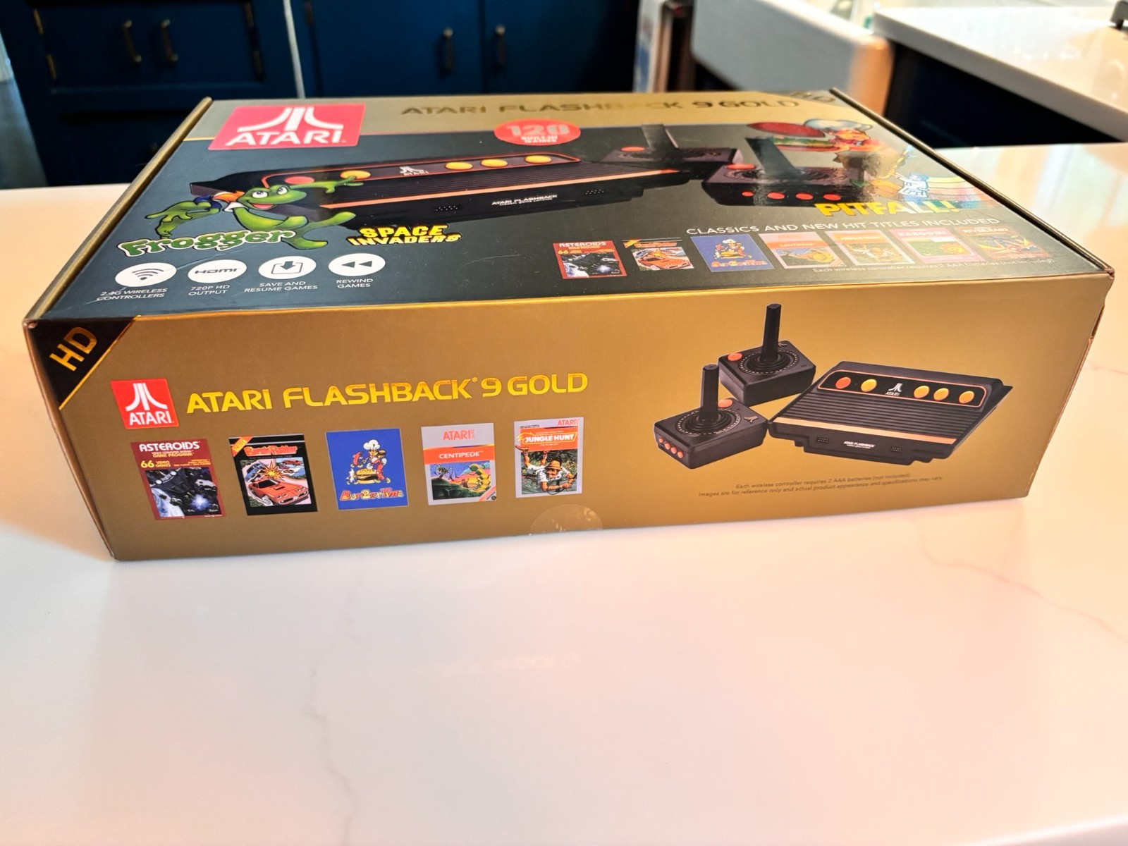 Atari Flashback 9 Gold HD Console 120 Built-in Games & Controllers -Preowned
