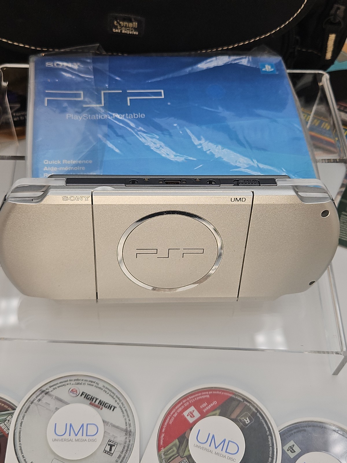 Sony PSP 3001 Silver Portable Handheld Console System Bundle With 12 Games Case