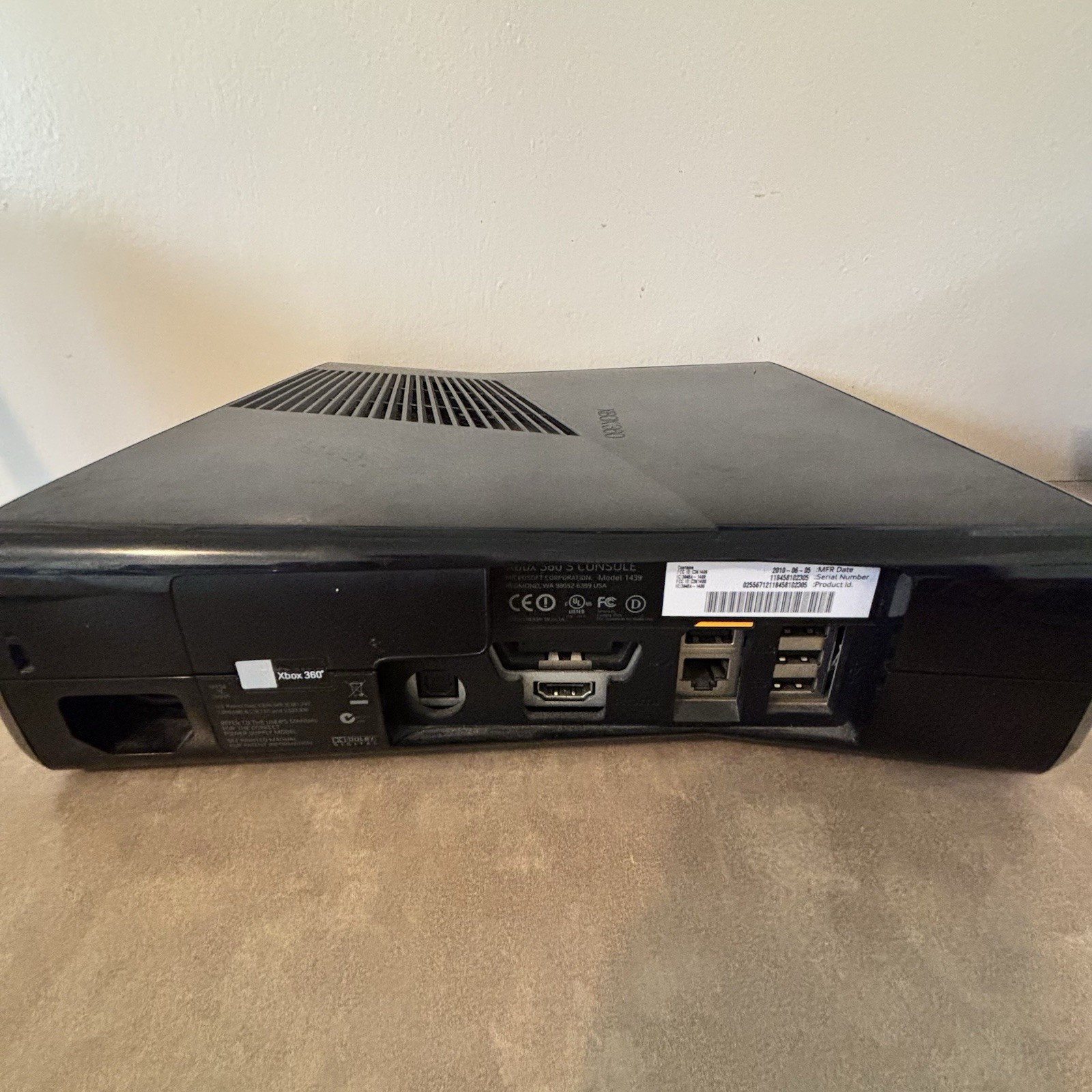 Xbox 360 S Slim Black (Model 1439) Console Only 4GB Tested & Working