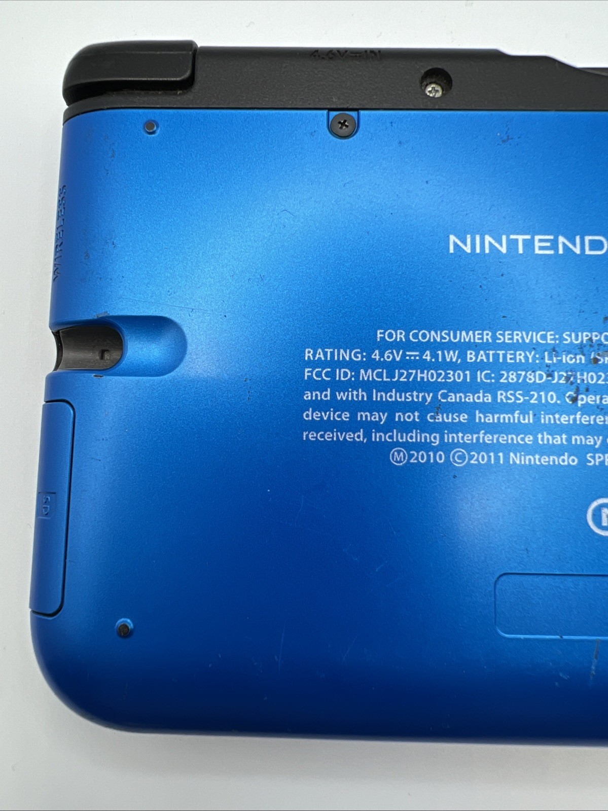 Nintendo 3DS XL Blue Black Handheld Console 2011 Works Charger, Games, NO STYLUS