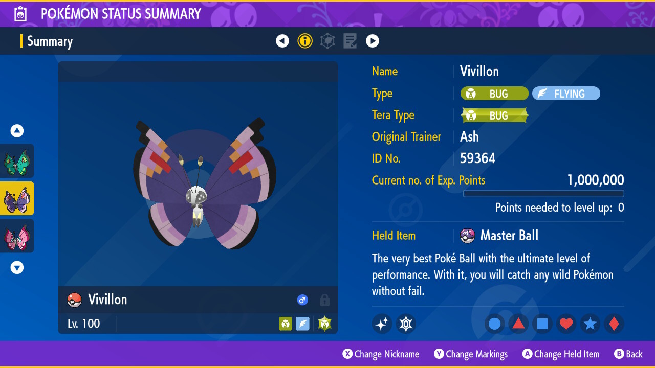Vivillon All Forms 6iv 🌟 Shiny 🌟 & Non Shiny Pokemon Scarlet and Violet Home
