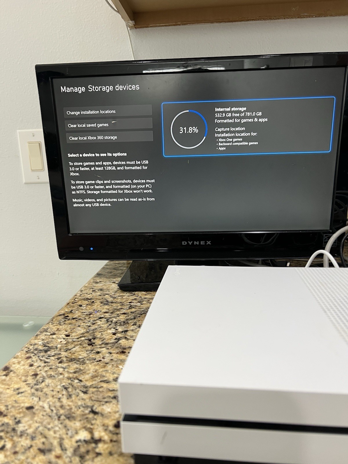 Microsoft Xbox One S 800GB Console Only White 1681 WORKING