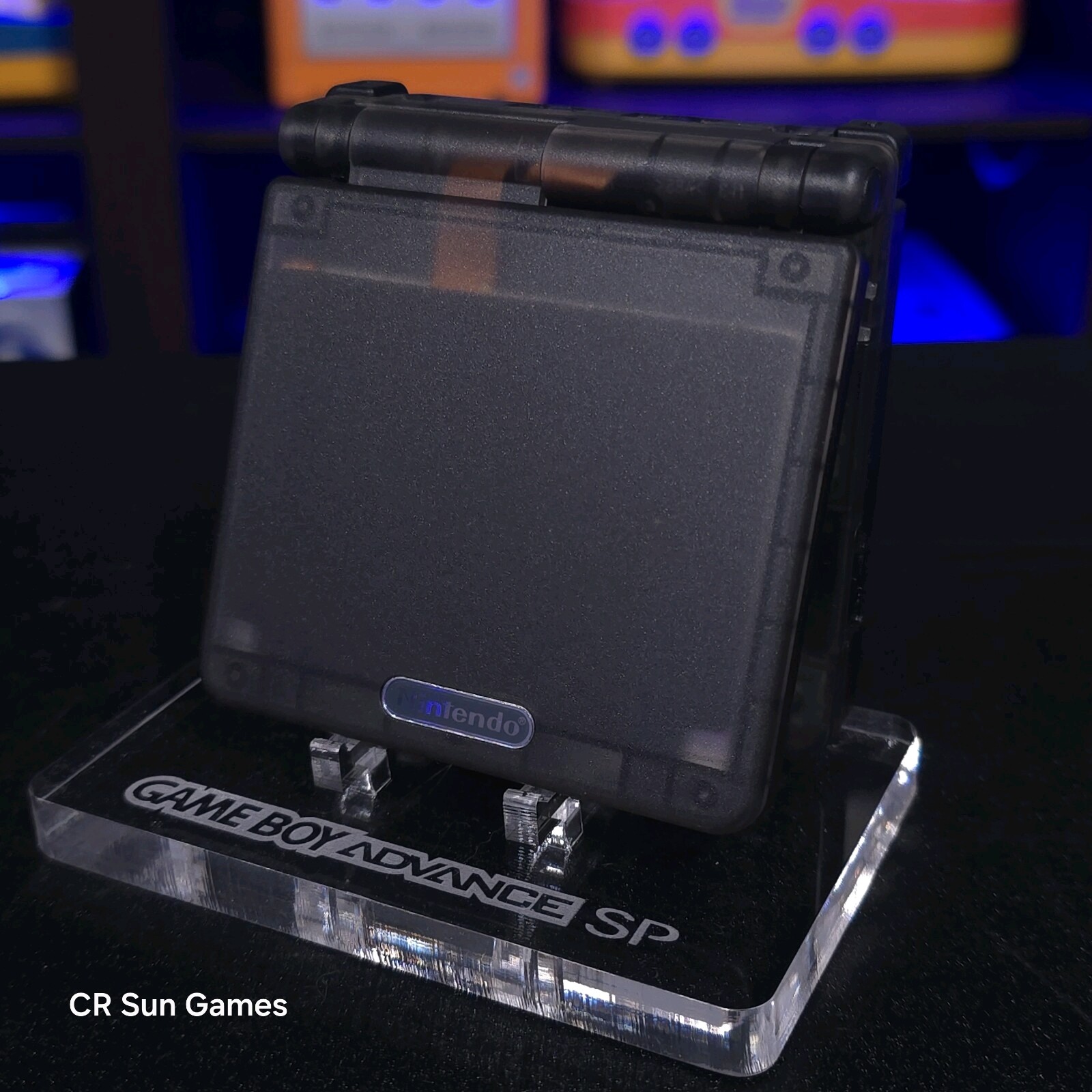 Smoke Grey And Black Nintendo Game Boy Advance GBA SP IPS Screen And USB-C Mod