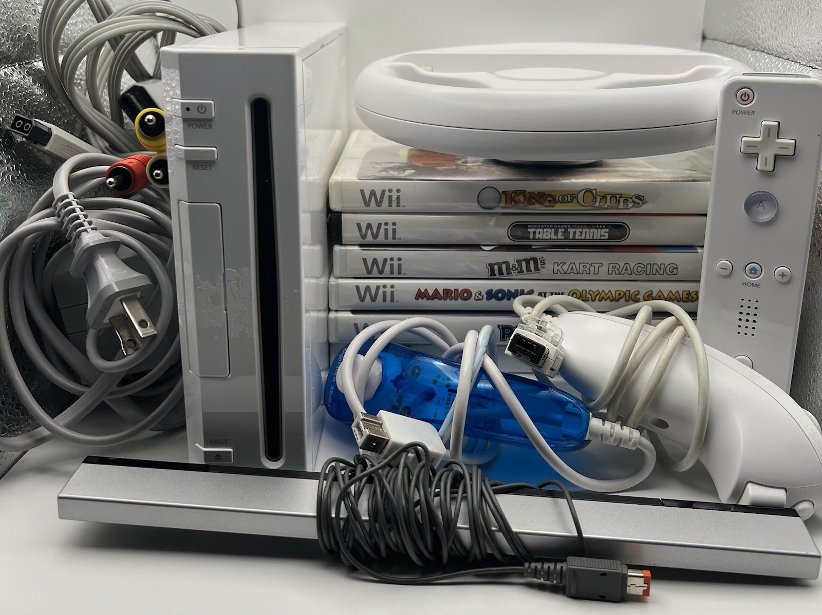Nintendo Wii Console RVL-001 + 7 Game Lot Controller Cords Wheel – WORKS-TESTED