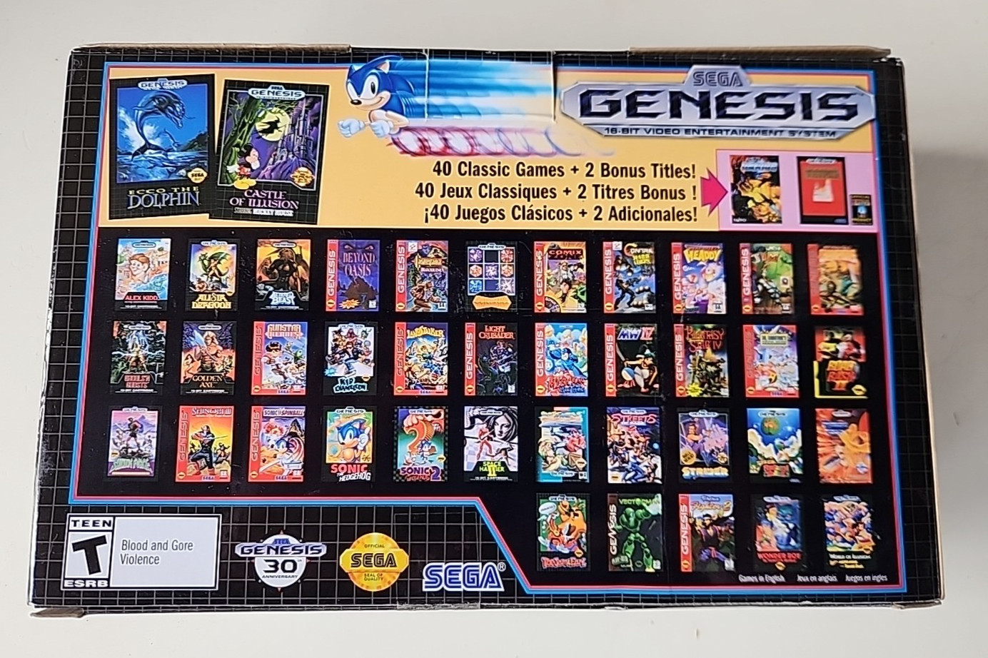 SEGA Genesis Mini Home Game Console Complete in Box Authentic 40+ Games 2 Cntrls