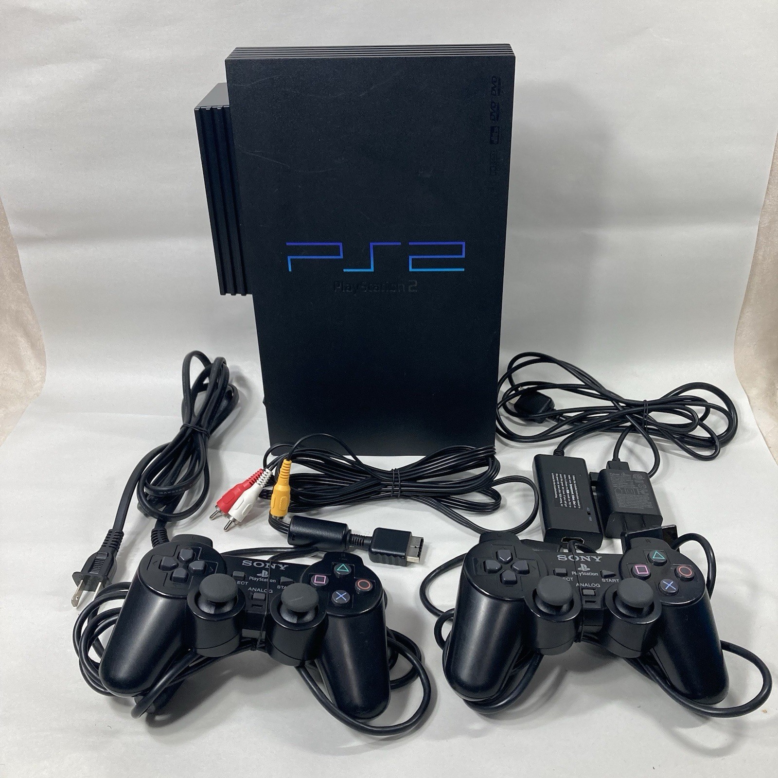 Sony PlayStation 2 50001 Model 2 Controllers & All Cords Tested and Working