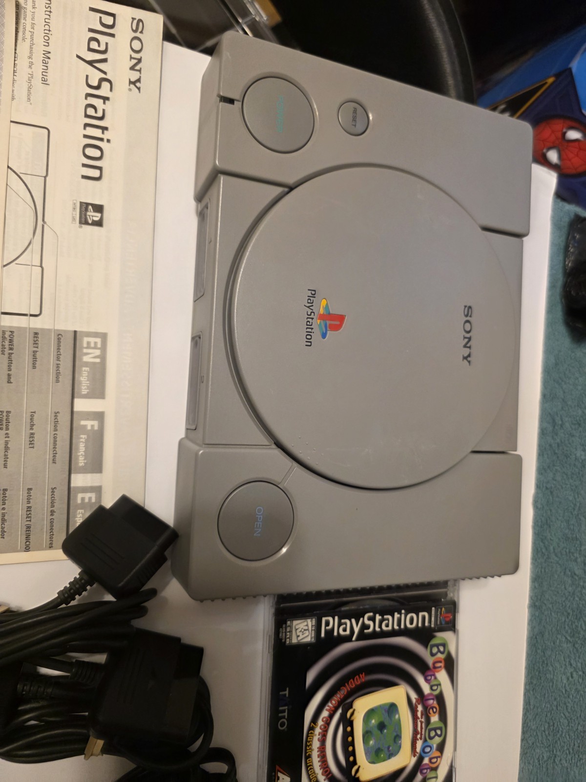 Sony PlayStation 1 Lot One Console One Game And Two Controllers See Description