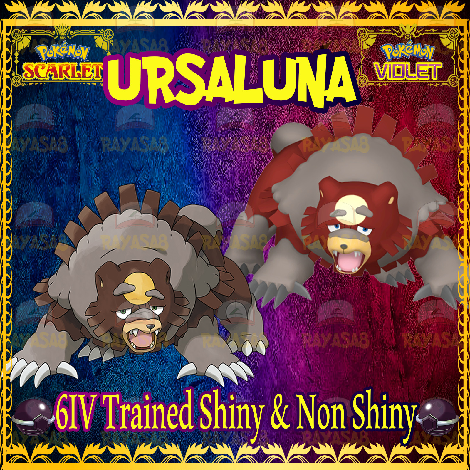 Pokemon Scarlet & Violet Ursaluna 6IV Alpha 🌟Shiny🌟 & Non Shiny Home