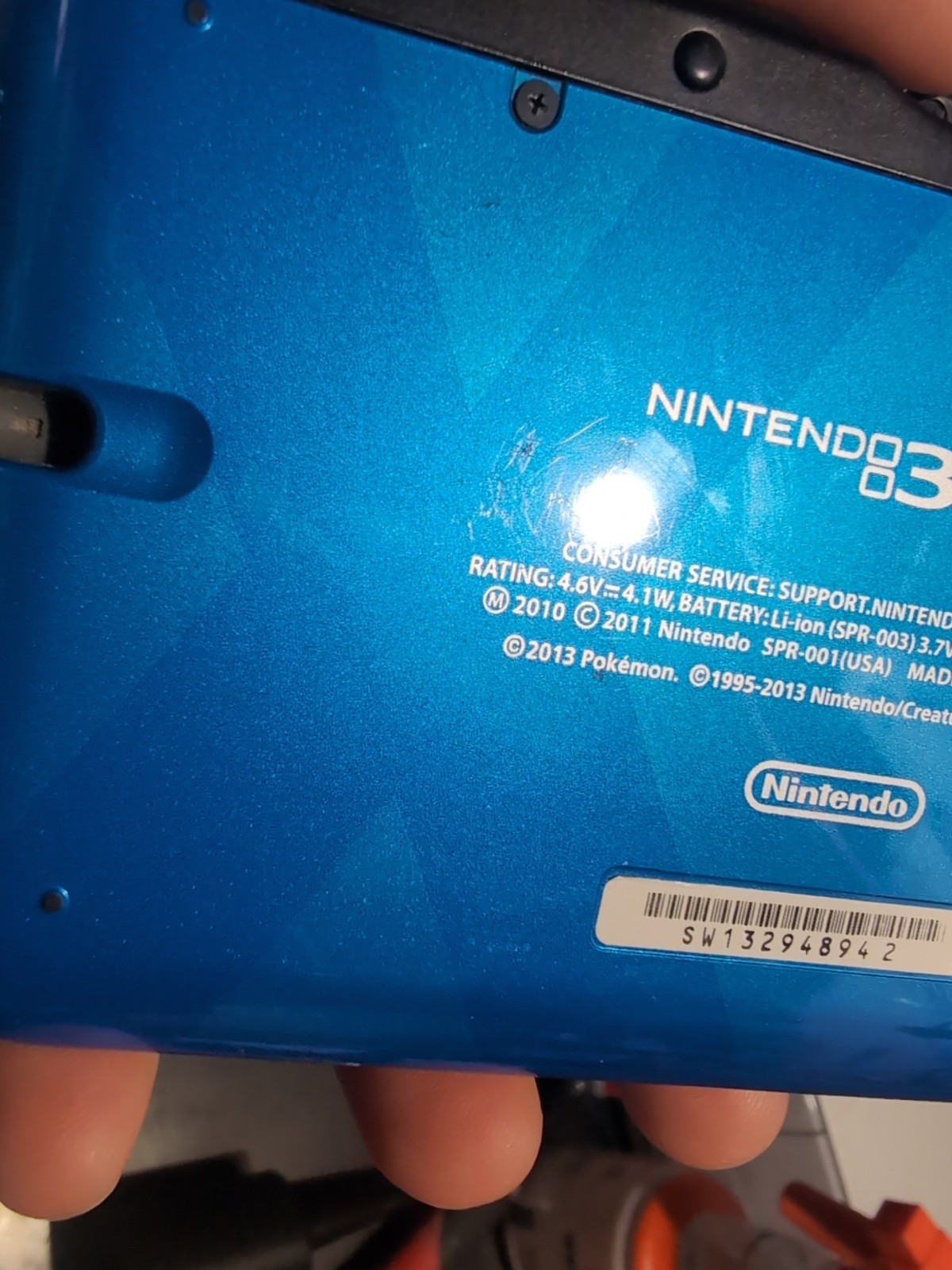 USA VERSION Nintendo 3DS XL Pokémon X & Y blue version Handheld System W/Charger