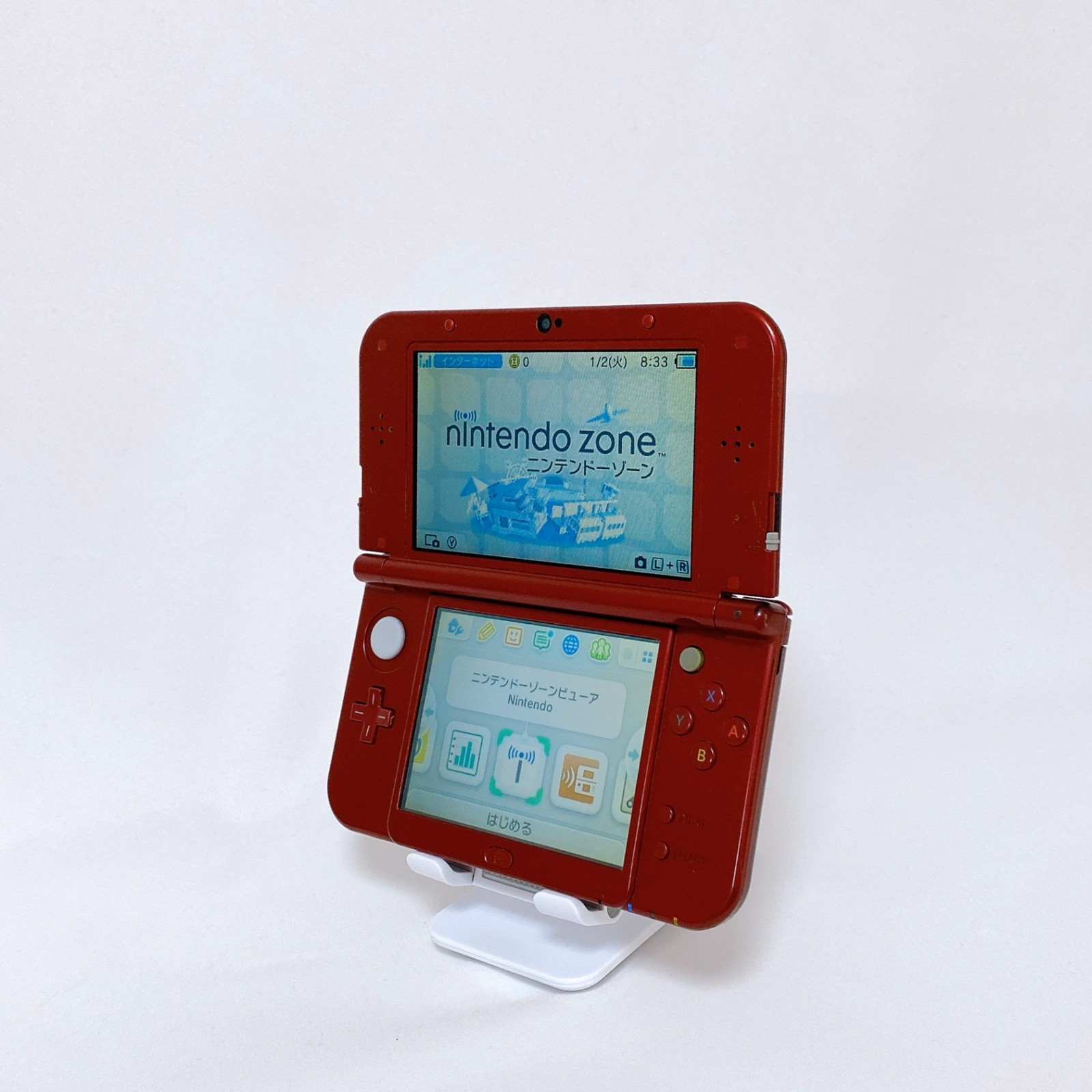【Dual IPS】New Nintendo 3DS LL XL Metallic Red Console Stylus Japan Tested Rank A
