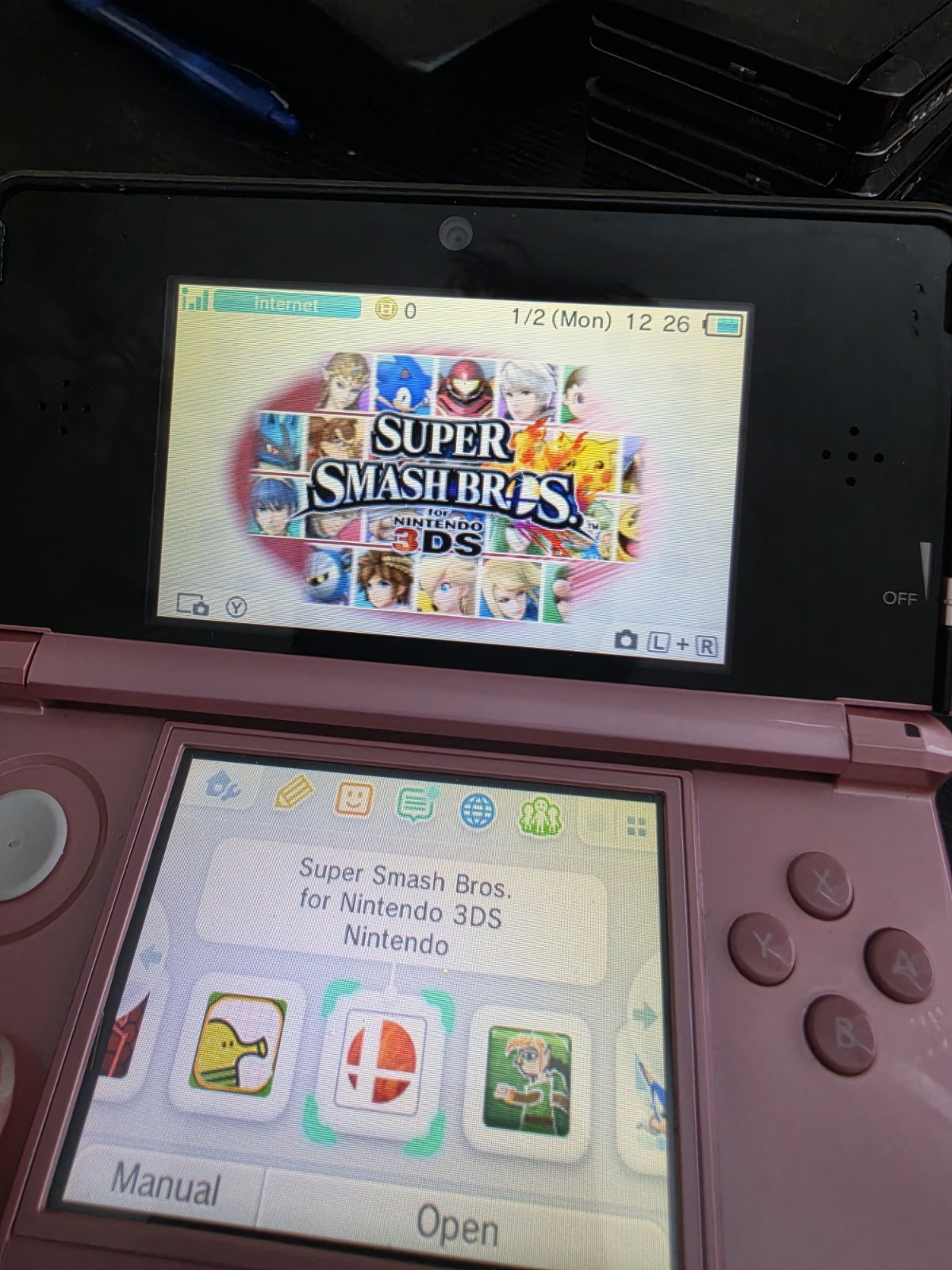 Nintendo 3DS Pink Wi-Fi Touchscreen Region Free 128gb