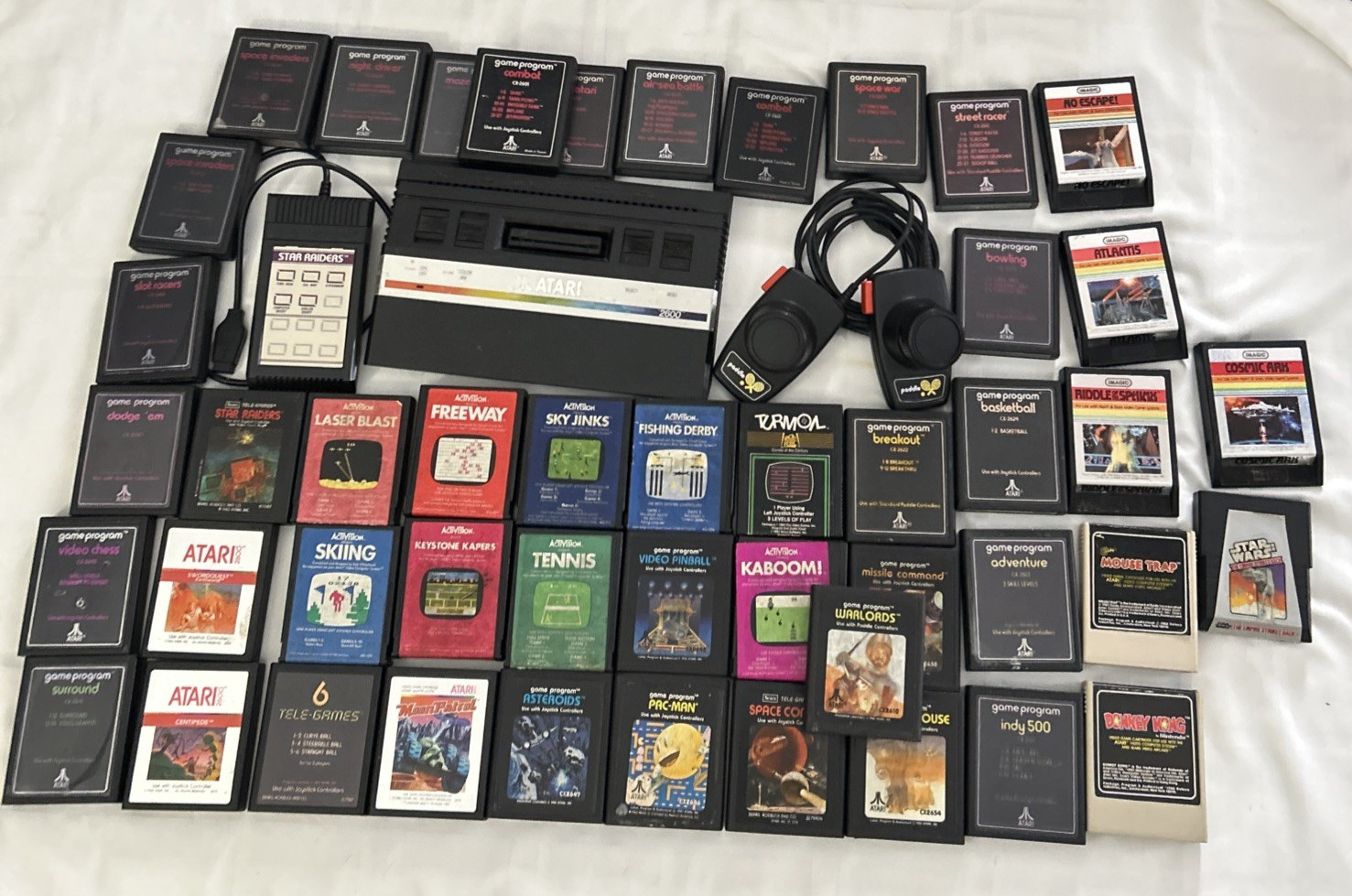 Atari 2600 JR Rainbow Console w/ Paddles, 48 Games & Some Manuals