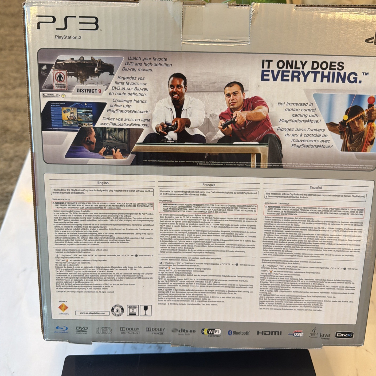 Sony PlayStation 3 Slim Move Bundle 320GB Charcoal Black Console With 5 Games