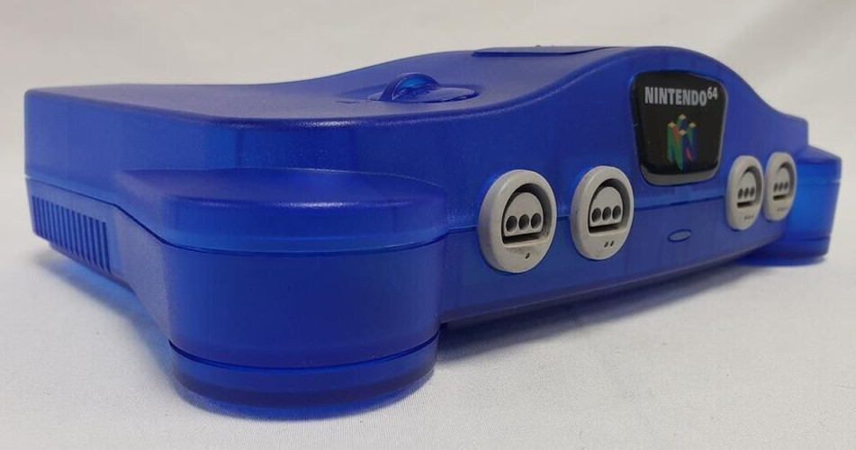 Nintendo 64 N64 Funtastic Translucent BLUE Video Game Console Bundle System 1996