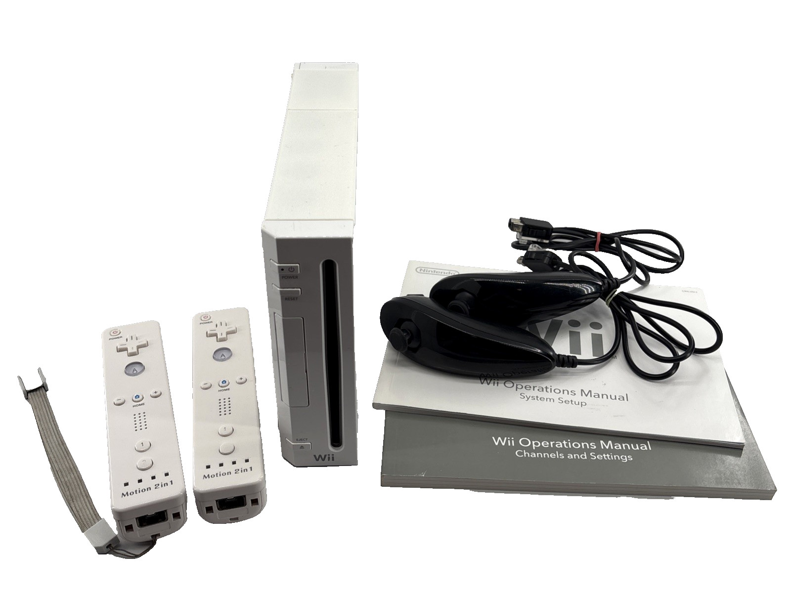 Nintendo Wii Console RVL-001 Bundle + Wii Remotes & Wii Nunchucks