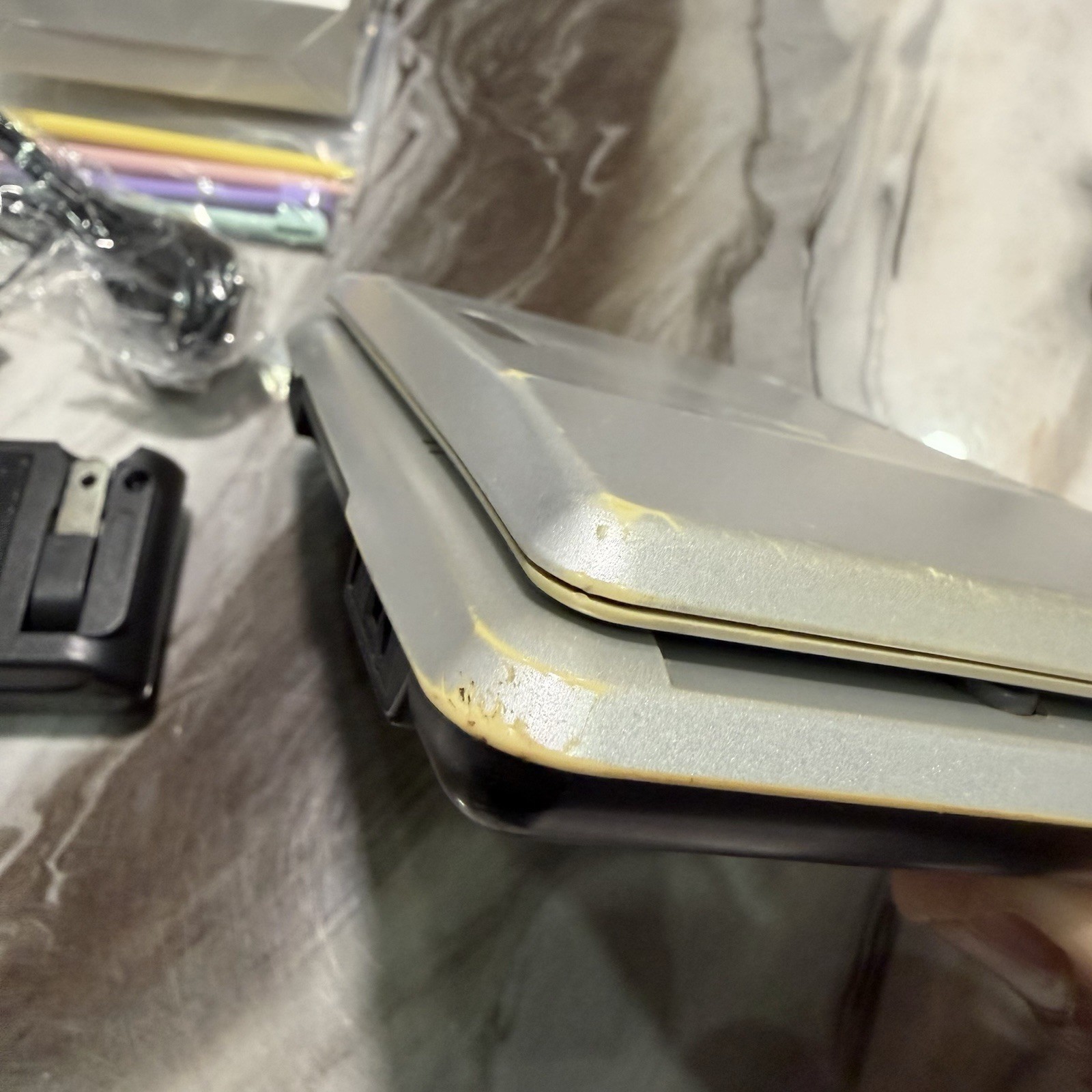 Nintendo DS Original Console NTR-001 Titanium Silver – Tested Works w/ Charger