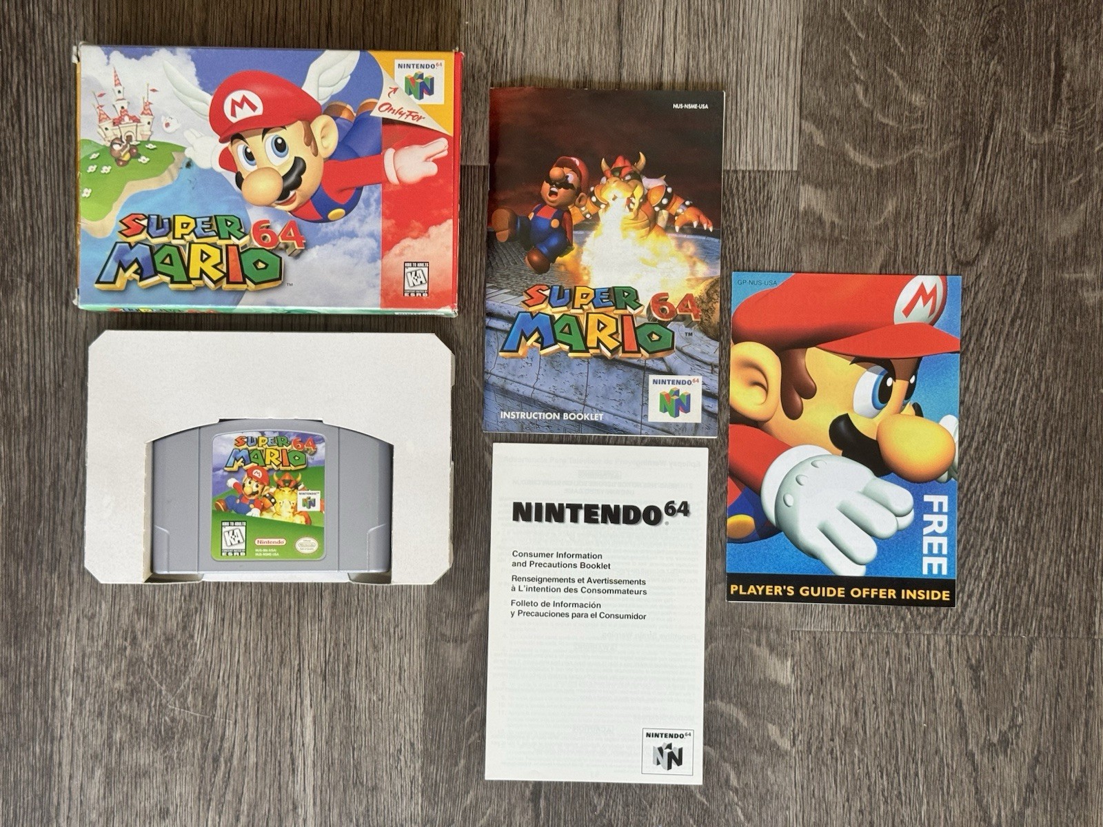Nintendo 64 N64 Console + Super Mario 64 CIB Bundle Tested & Working!