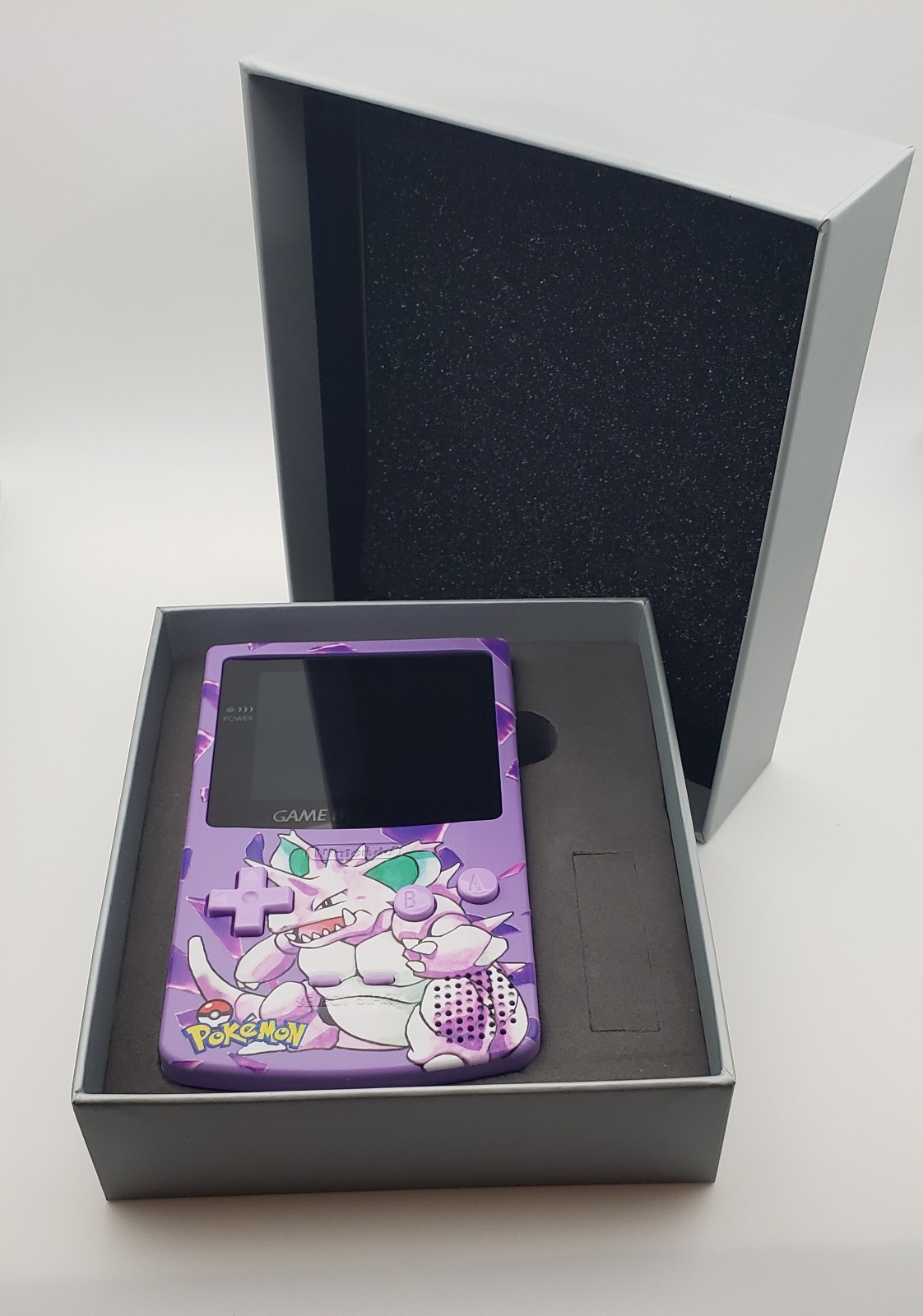 Laminated OLED Screen – Nidoking Game Boy Color w/ Case – New Speaker, Recapped