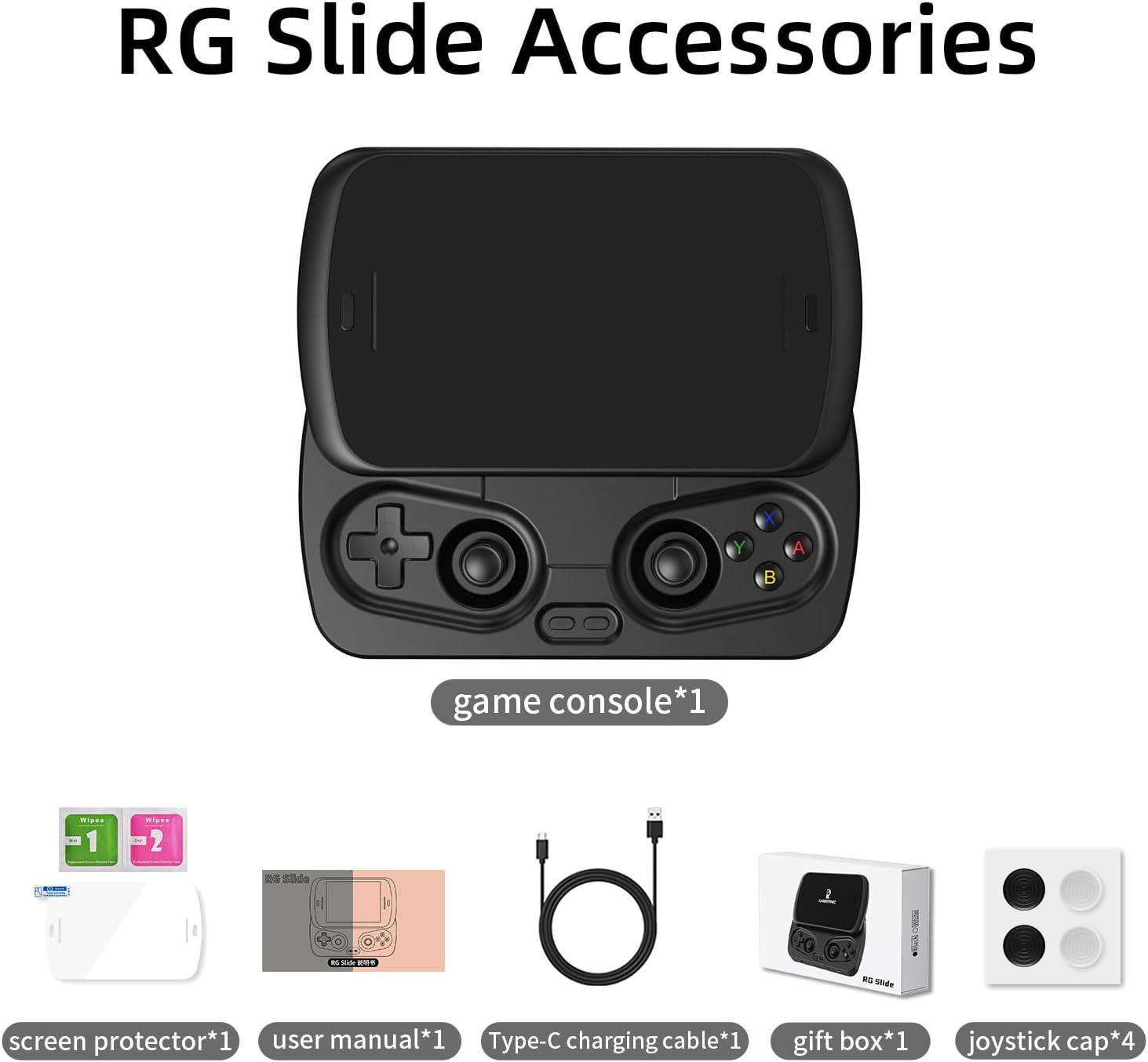 RG Slide Handheld Game Console RG Slide 4.7-Inch LTPS In-Cell Screen No Card Ret