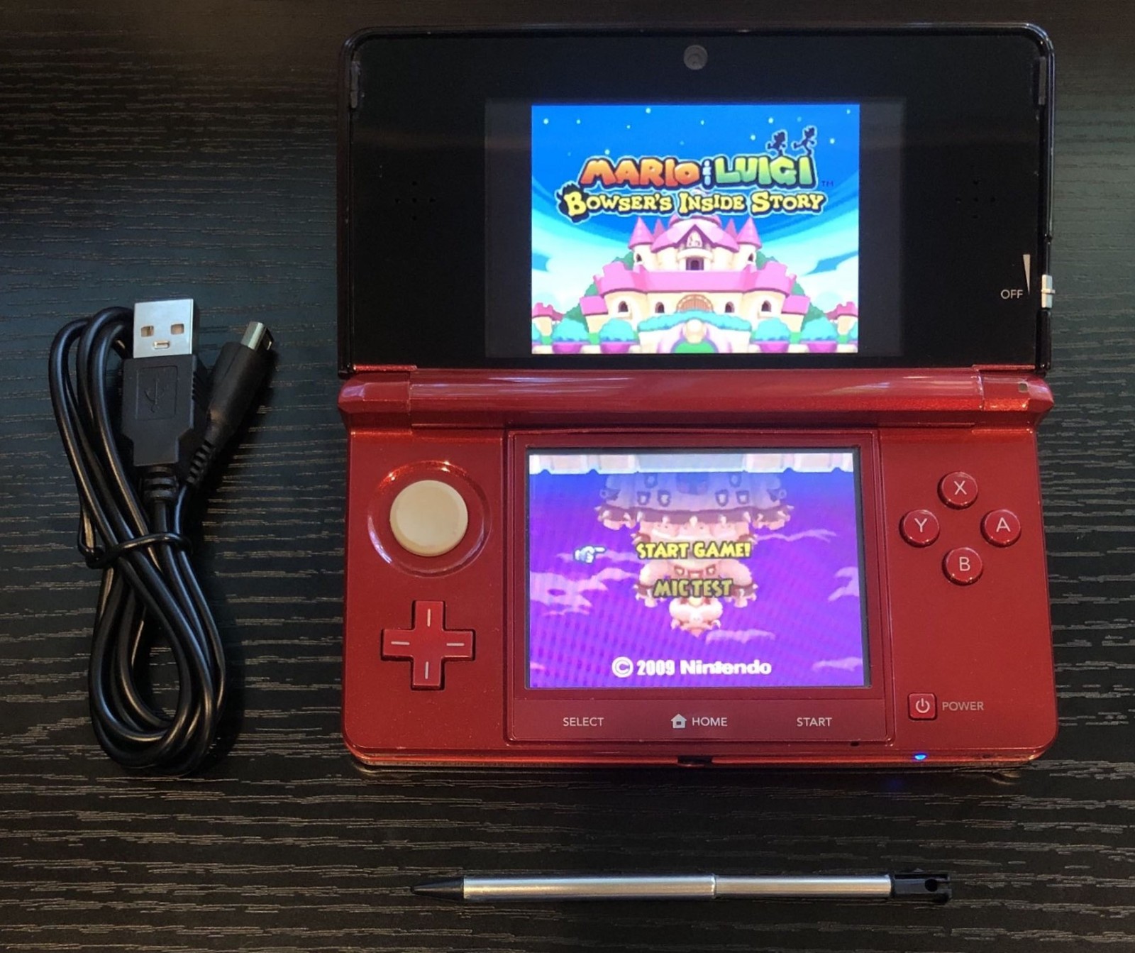 Nintendo 3DS Flame Red CTR-001 Handheld Console — Fully Tested