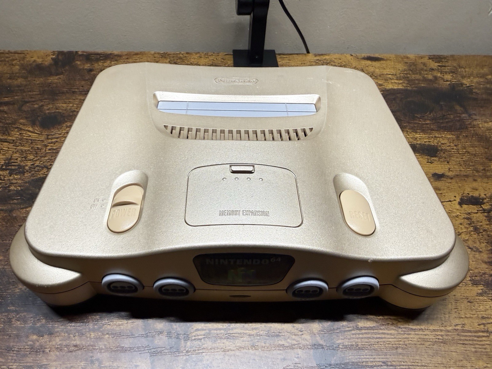 Gold Nintendo 64 Bundle W/ Transfer Pak & Rumble Pak TESTED & WORKING