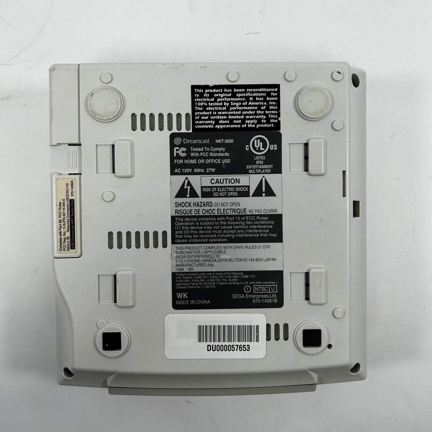 Sega Dreamcast Console Gaming System White HKT-3020