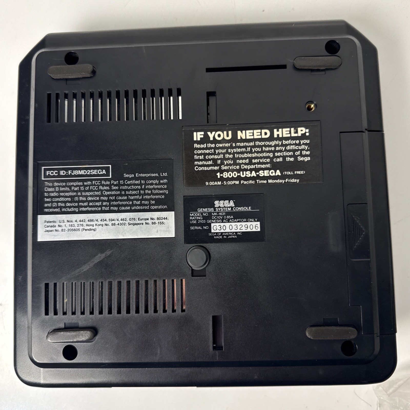 Sega Genesis Model 1 Console MK-1631 Tested Working Cleaned Console Only