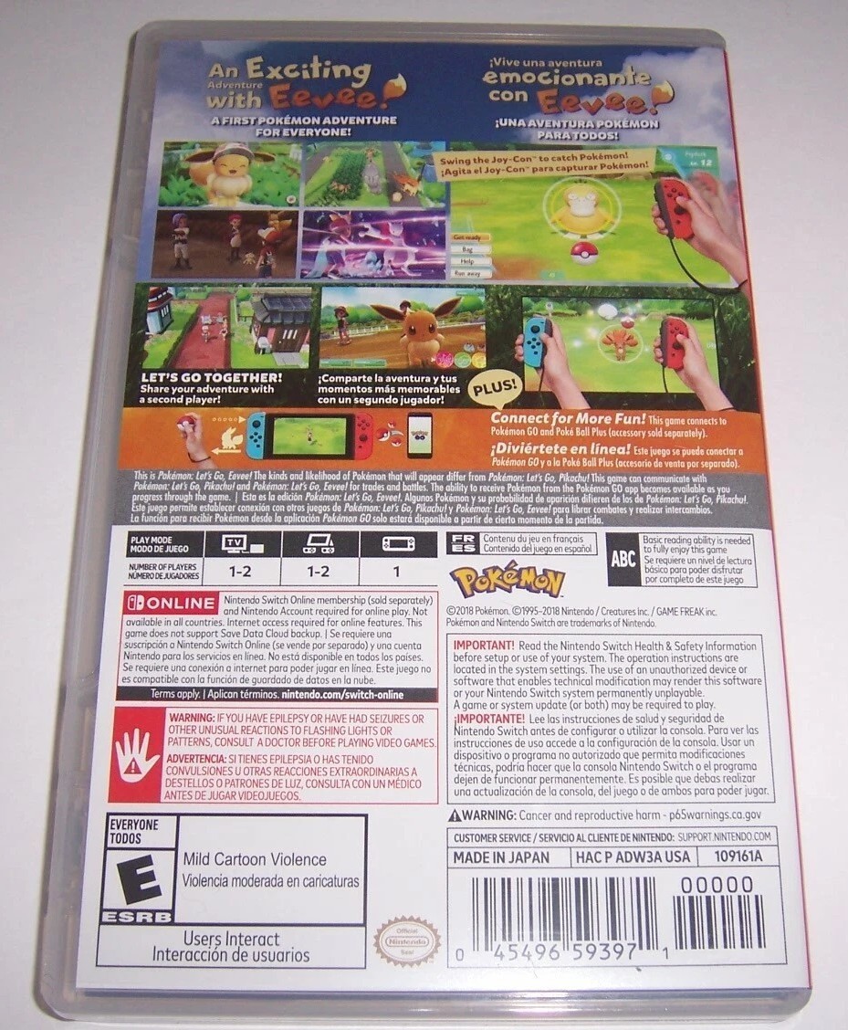 Pokemon Lets Go Eevee Switch Brand New Sealed Game Special (US 2018 Action RPG)