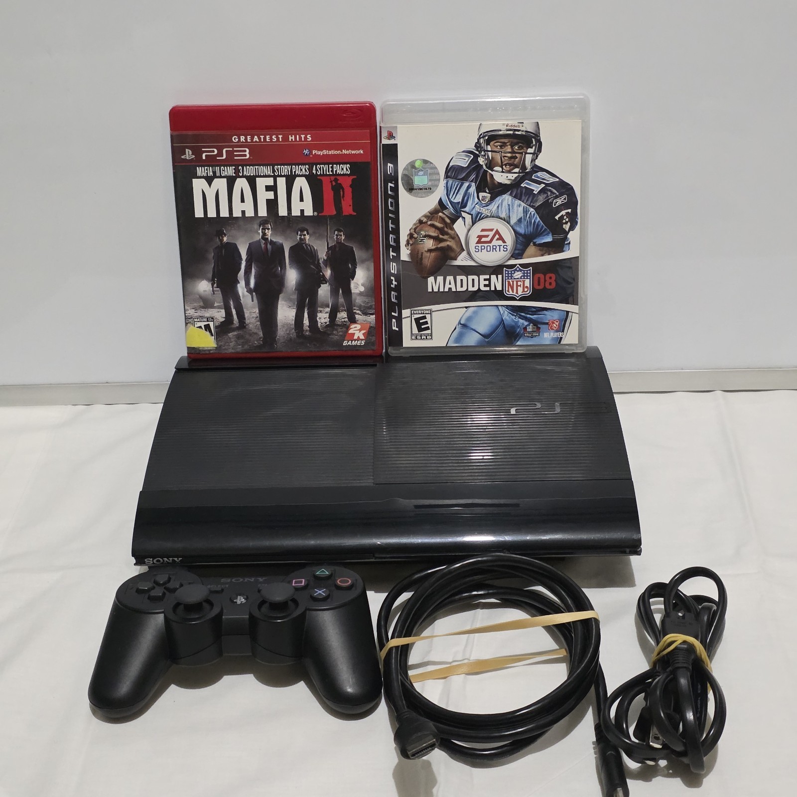 Sony PlayStation 3 PS3 Super Slim CECH-4001B 250GB Black Console Bundle Tested