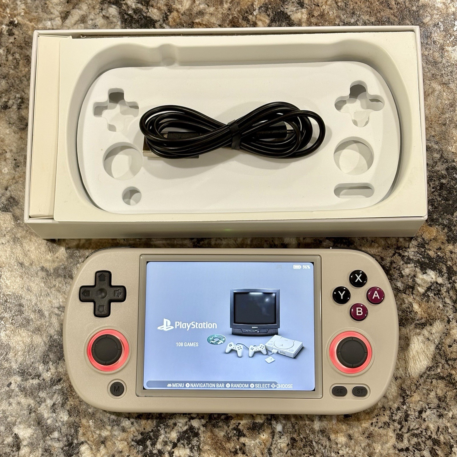 New Anbernic RG40XXH Gaming Handheld New 64GB Card Custom RG40XX H Ready To Play