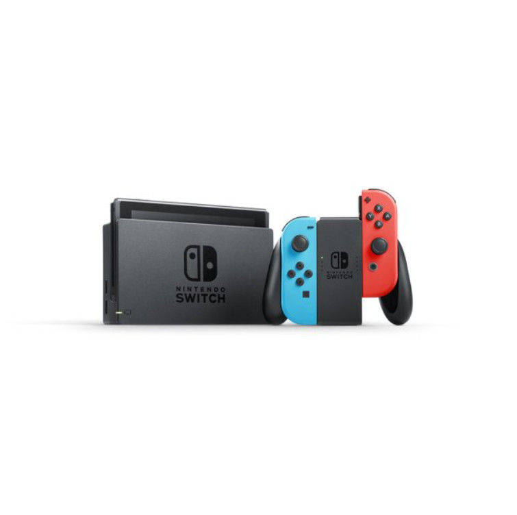 Nintendo Switch with Blue and Red Joy-Con Controllers and Mario Kart 8 Bundle