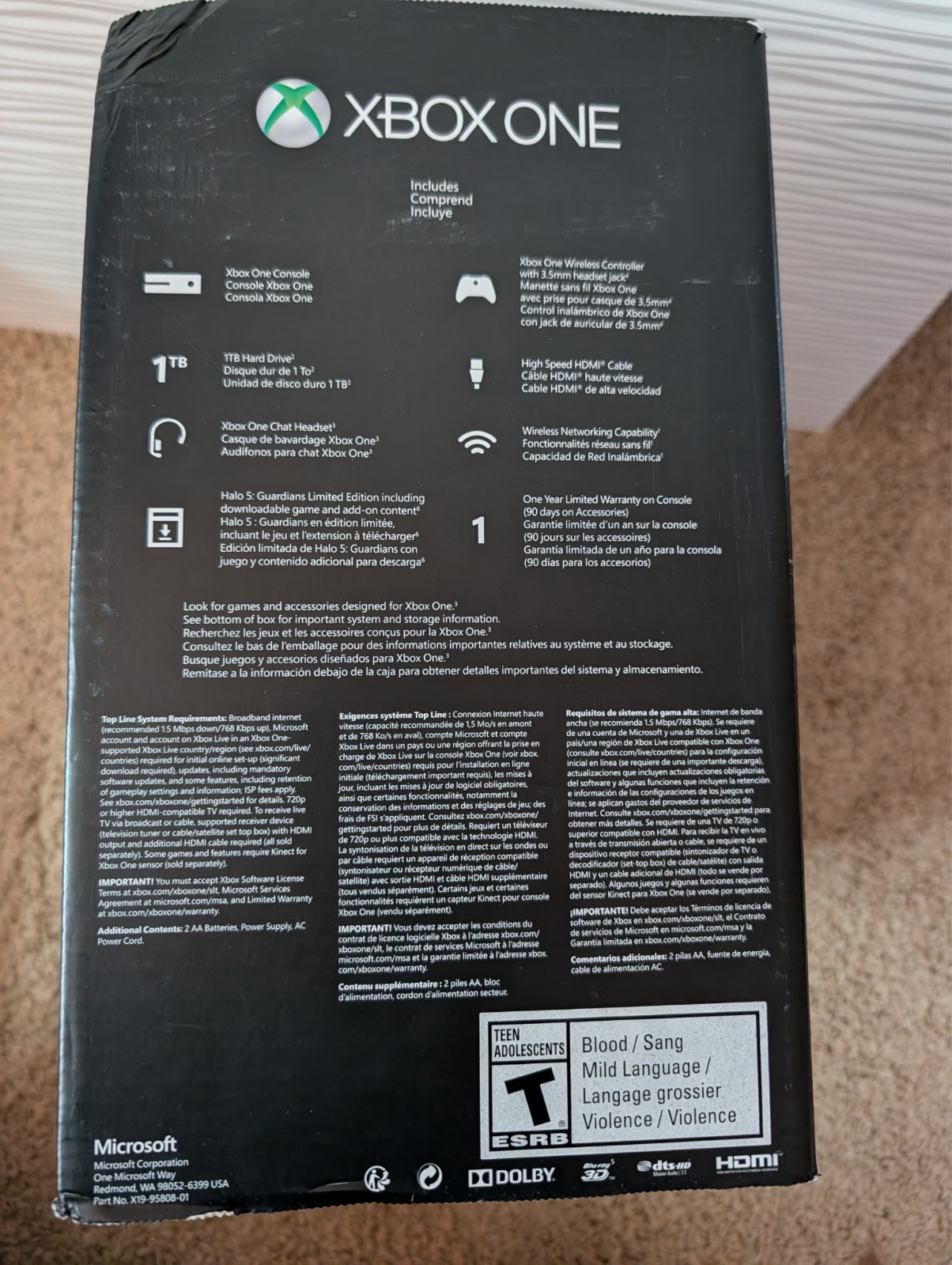 Xbox One Halo 5:Guardians Limited Edition 1TB Black & Silver ConsoleFACTORY SEAL