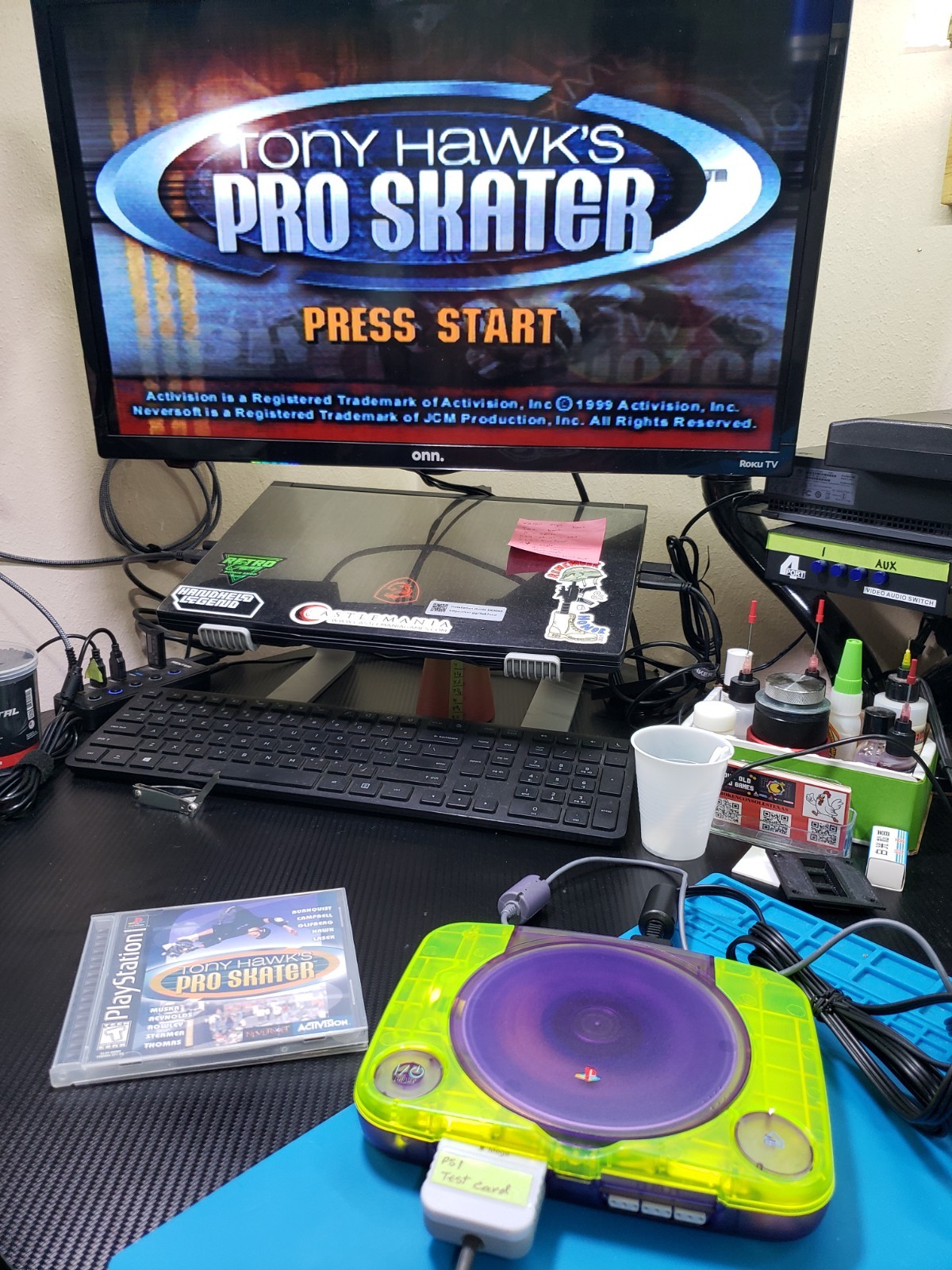 Custom Sony PSOne Video Game Console SCPH-101 Translucent Shell, Console Only