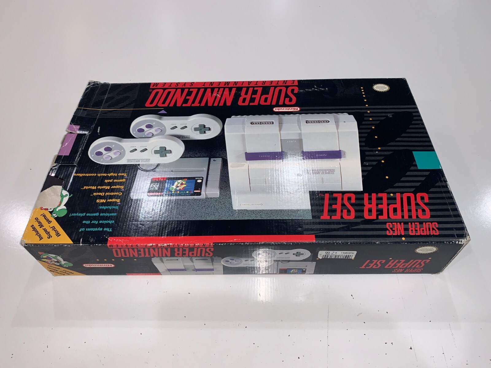 Super Nintendo Super Mario World System Console Complete in Box CIB Tested! #9