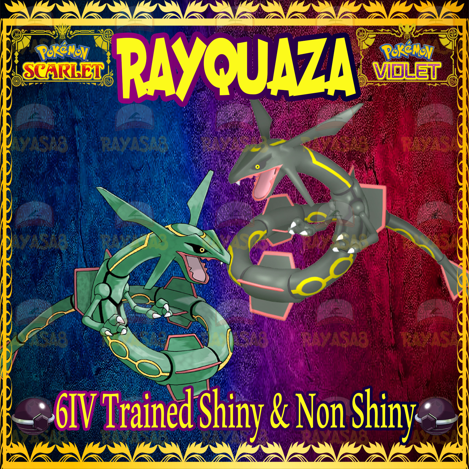 🌟Rayquaza – Shiny – Non Shiny Pokemon Scarlet and Violet Home🌟