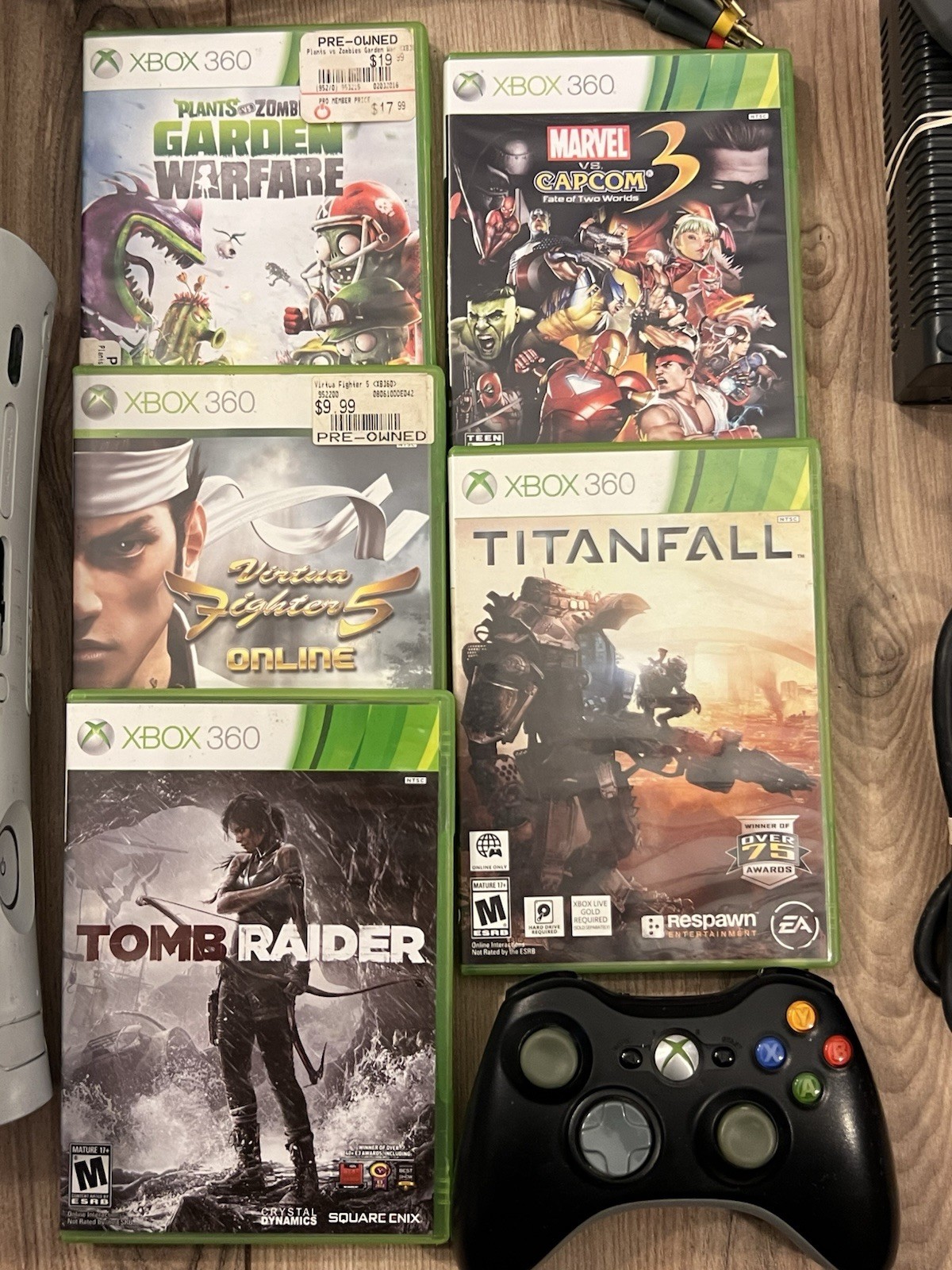 Xbox 360 Elite White Console Bundle 20GB HDD 15 Games Controller Tested Works