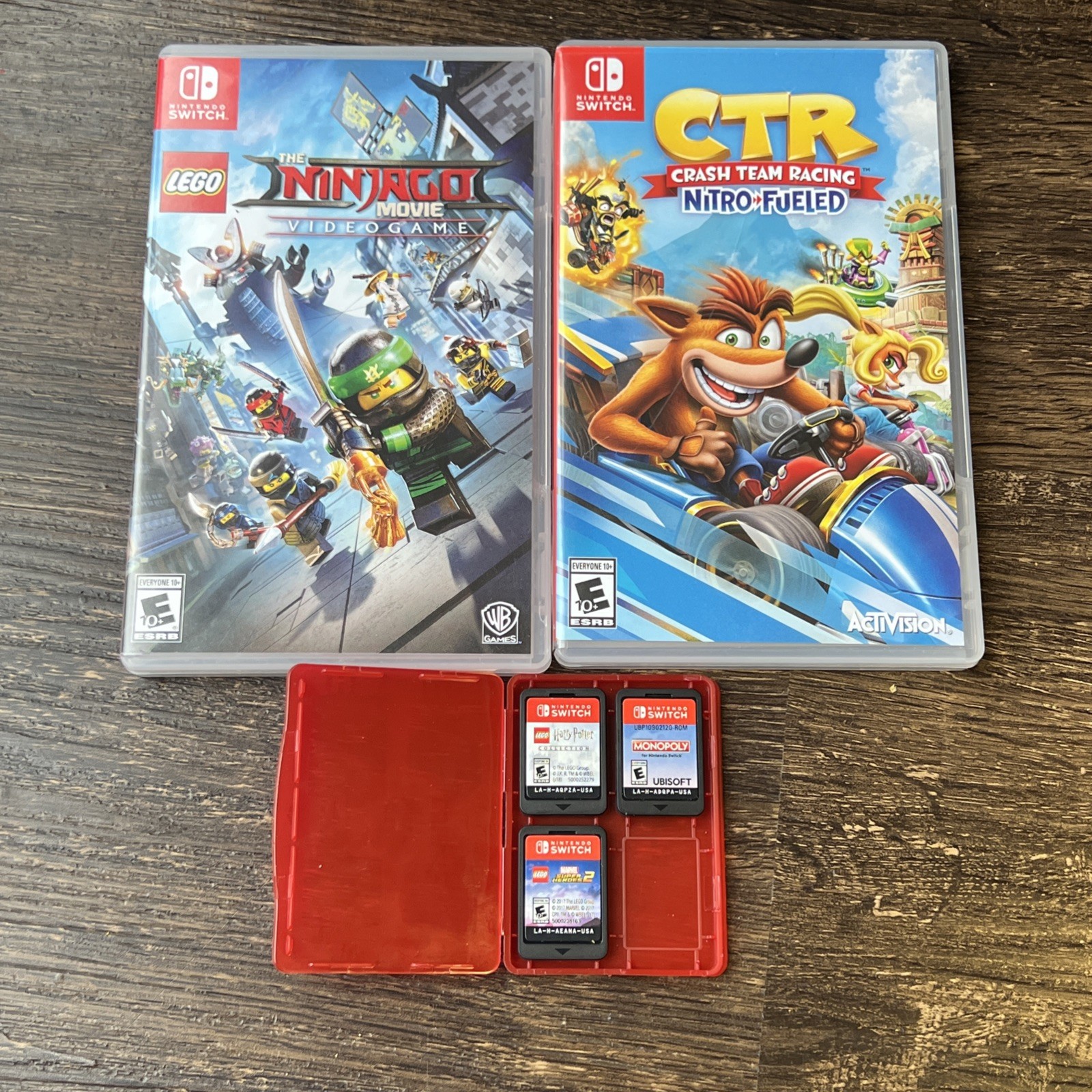 Nintendo Switch V2 Bundle with 256MB Micro SD Card + Travel & Hard Case + 5Games