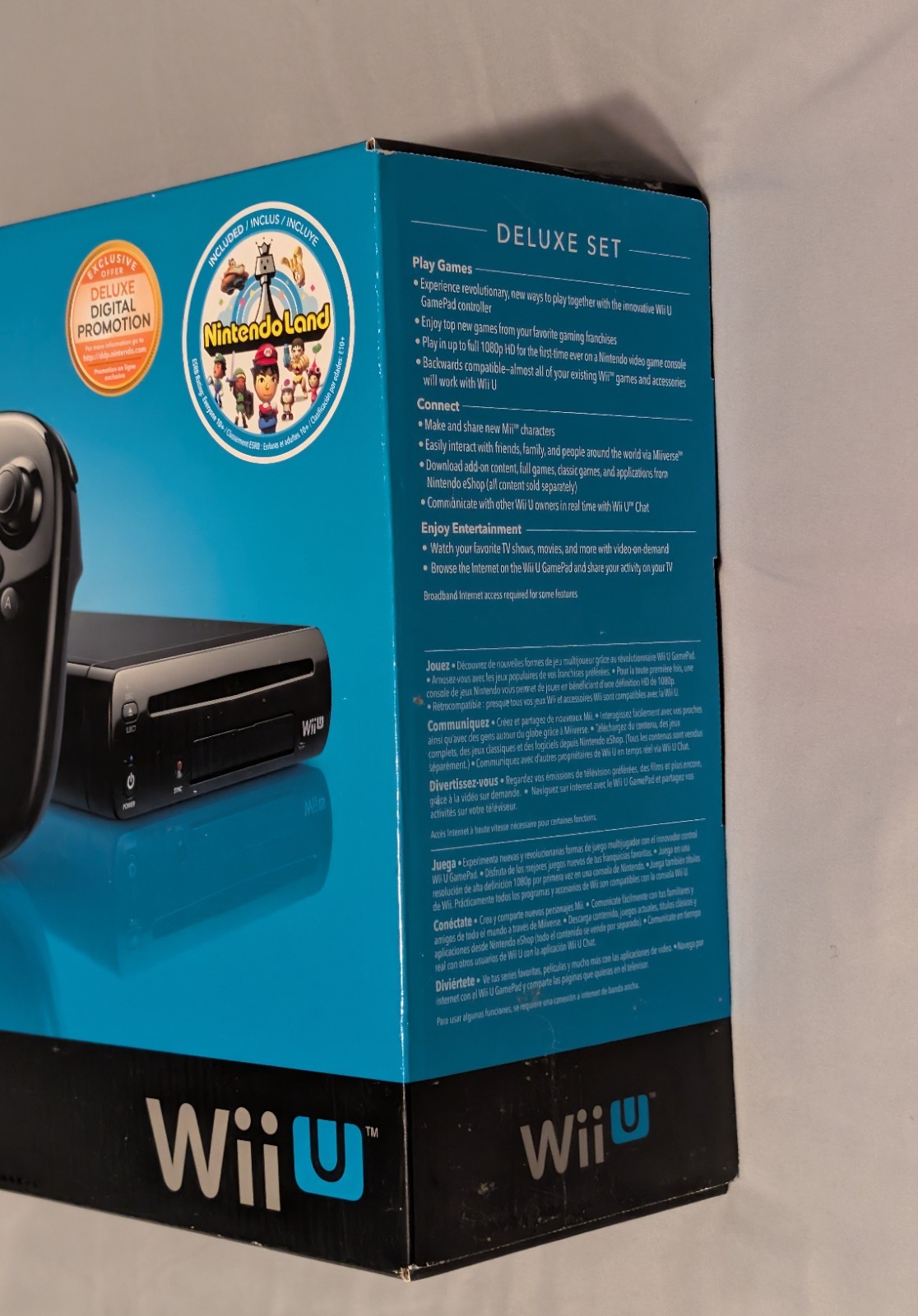 Nintendo Wii U Console + New Super Mario Bros Wii U 32GB Deluxe Set Black HDMI