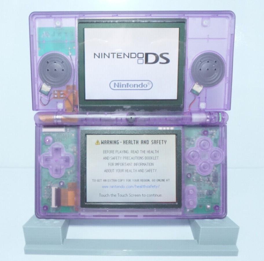 Nintendo DS Lite Transparent Clear Atomic Purple Handheld System with Charger