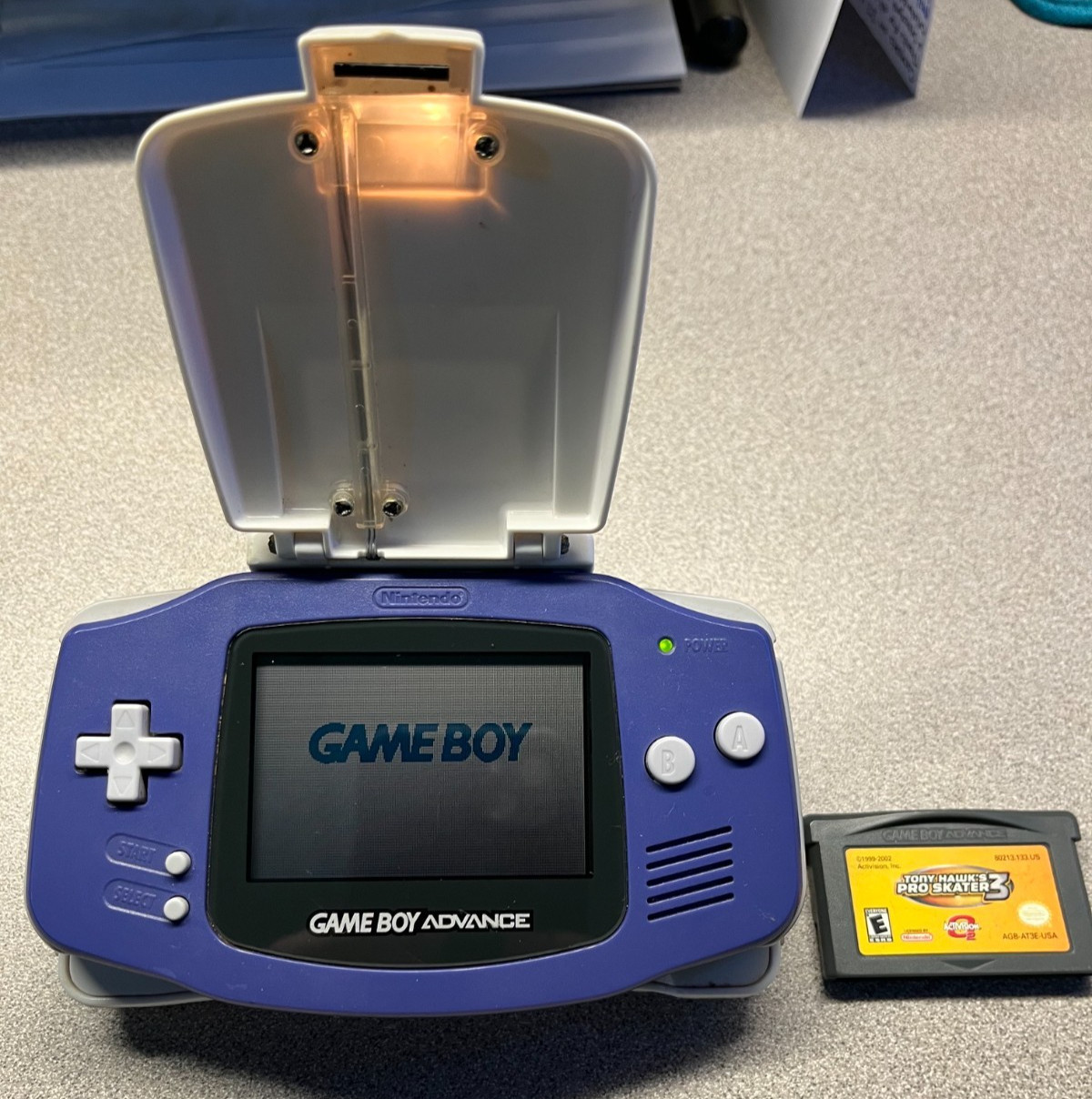 Nintendo Game Boy Advance – Blue (AGB-001) – Tested – with game and accessory