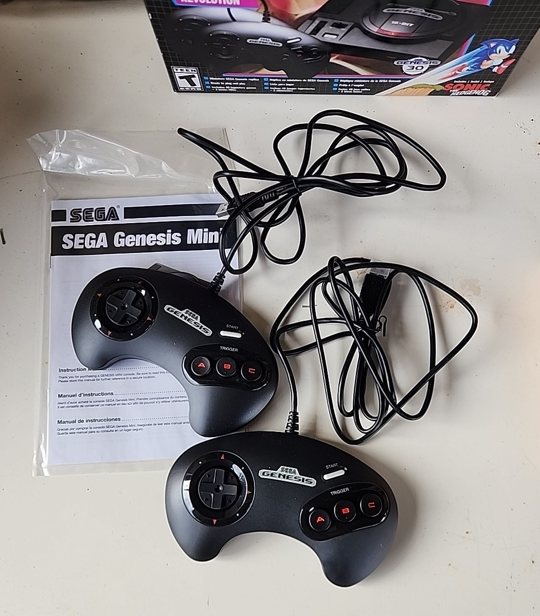 SEGA Genesis Mini Home Game Console Complete in Box Authentic 40+ Games 2 Cntrls