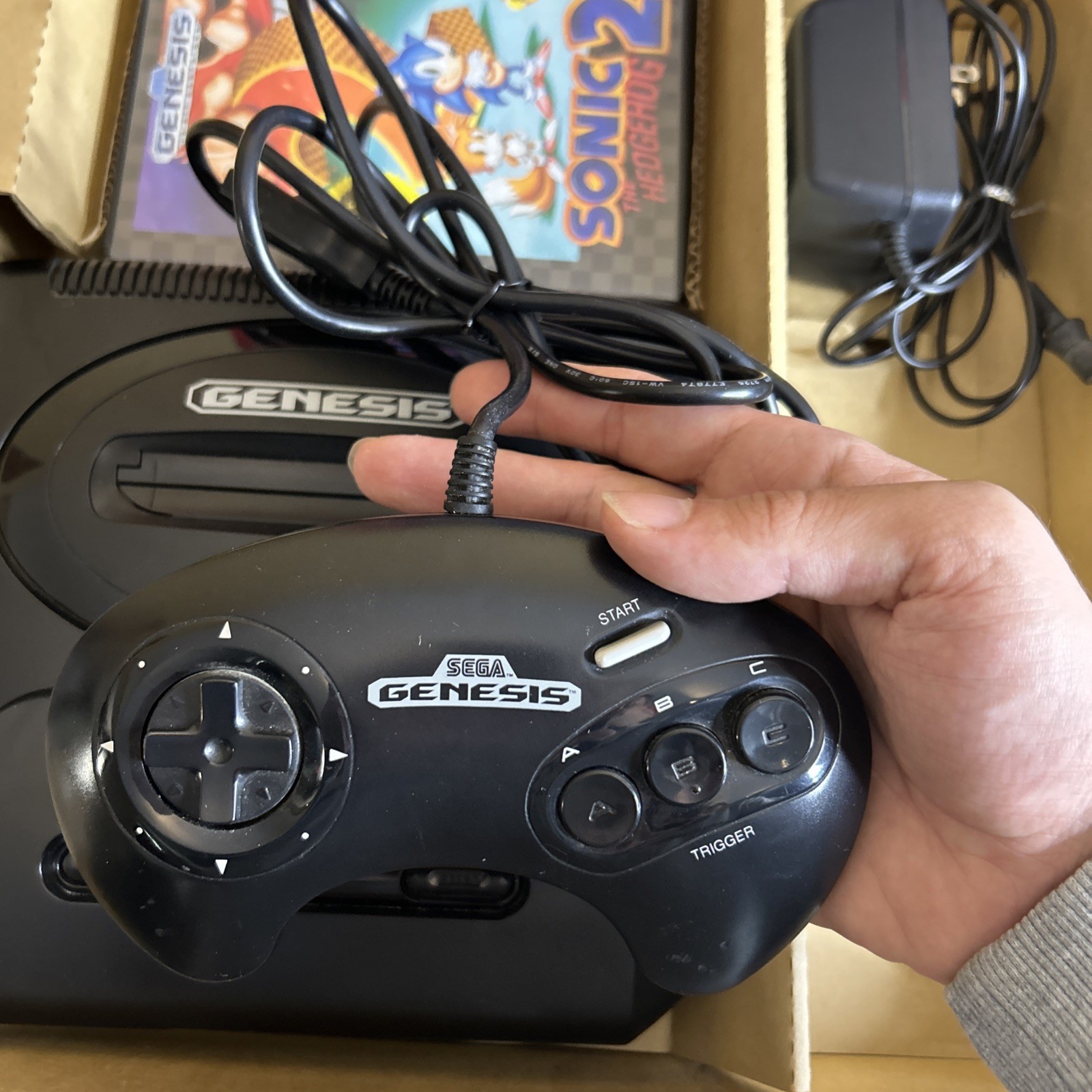 Sega Genesis Model 2 Console Complete in Box Sonic 2 Bundle Manual Reg Card Post