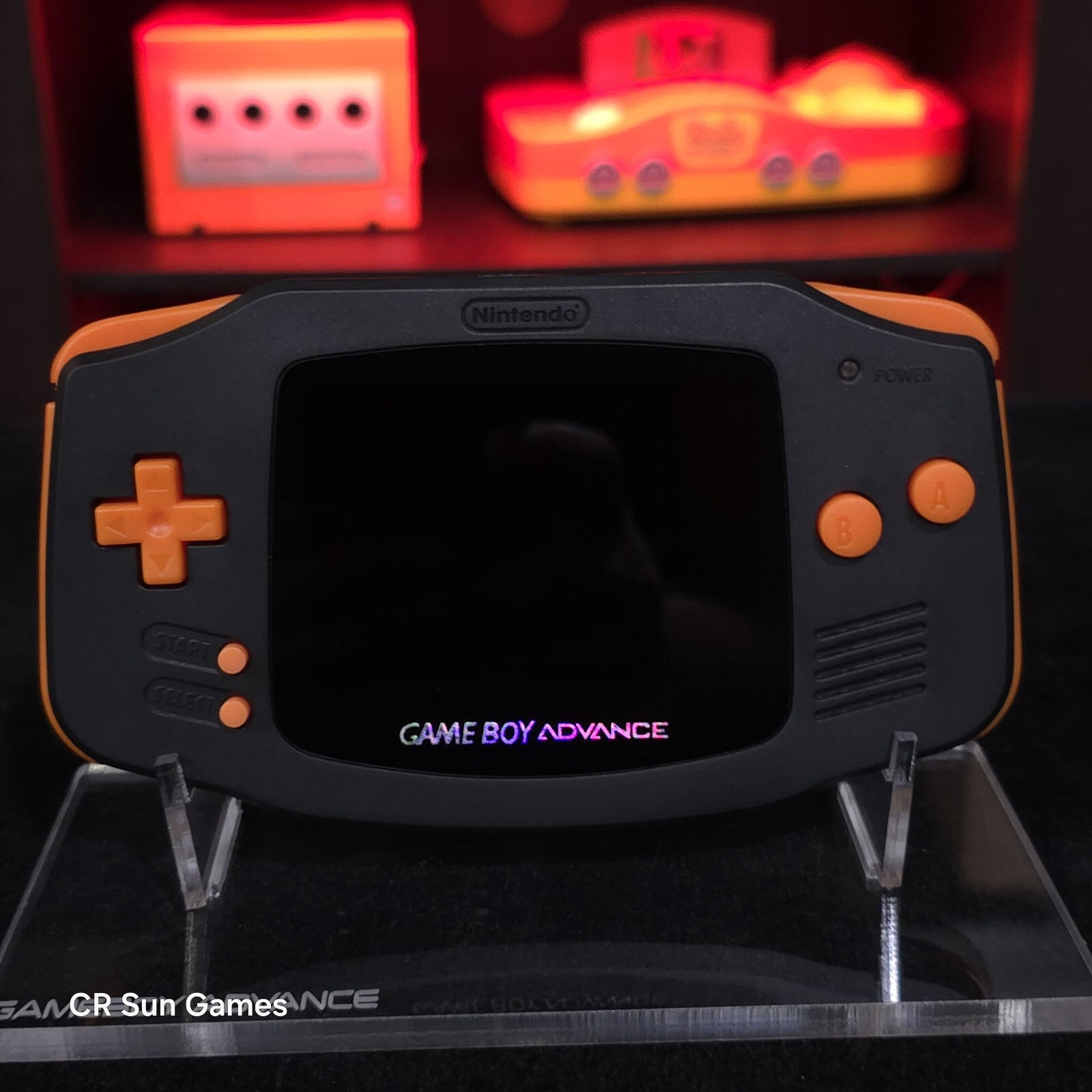 Black Halloween Special Game Boy Advance GBA iPS V5 LCD USB-C 1800 mAh Battery