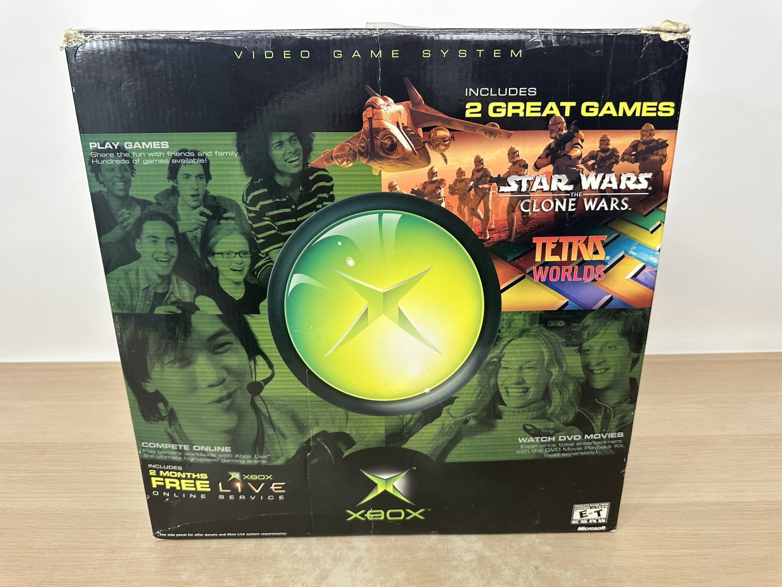 Microsoft Xbox Tetris/Star Wars Console Bundle w/ Original Box – No Game – READ!
